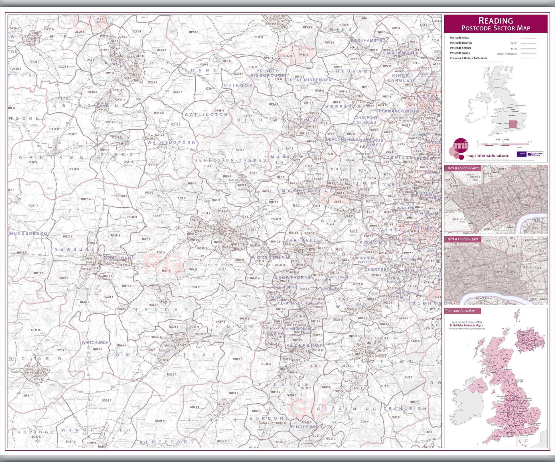 UK00784_L_LAMHB - Reading Postcode Sector Map