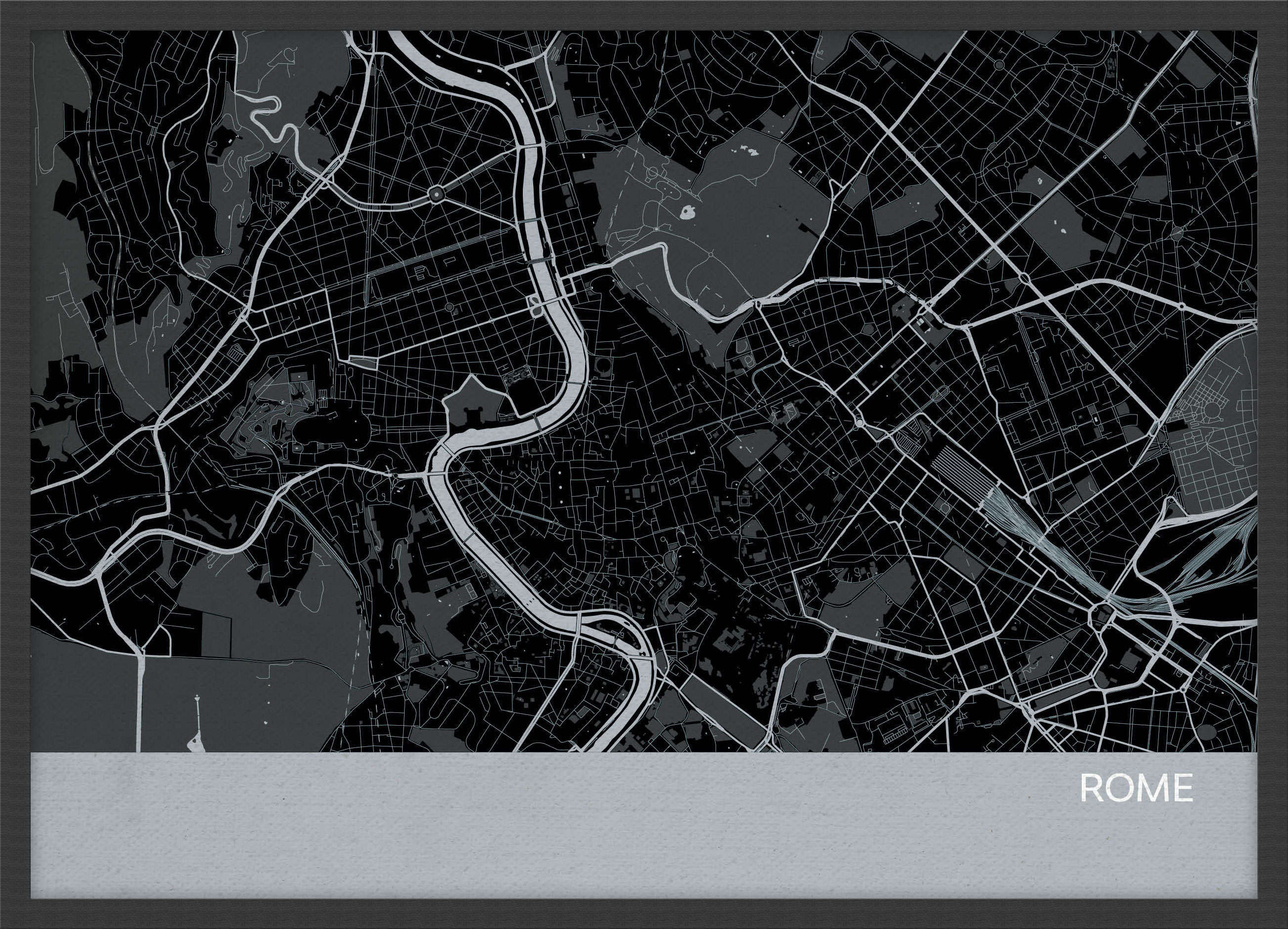 LS01560_3_WDBLA - Rome City Street Map Print Charcoal