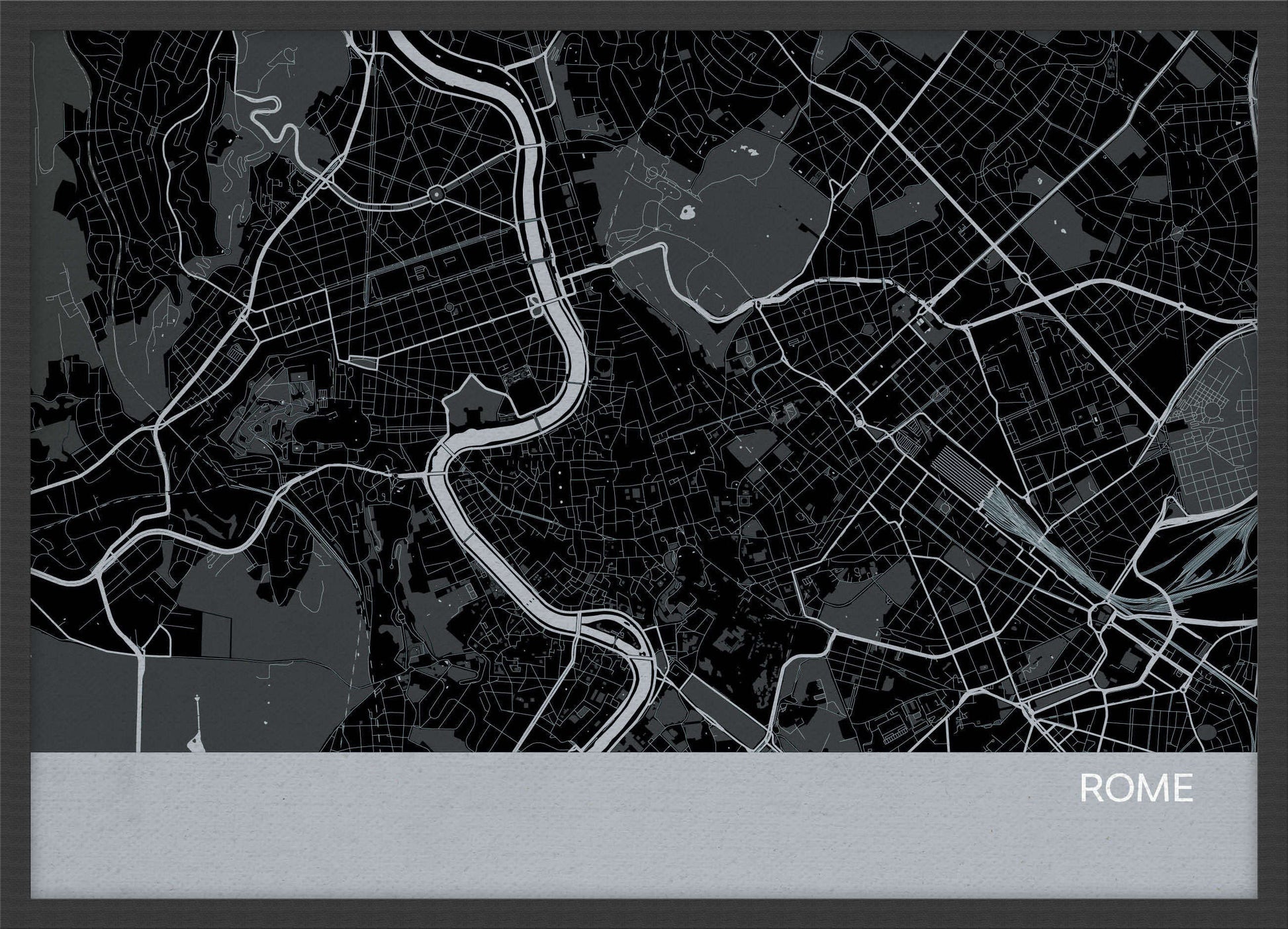 LS01560_4_WDBLA - Rome City Street Map Print Charcoal