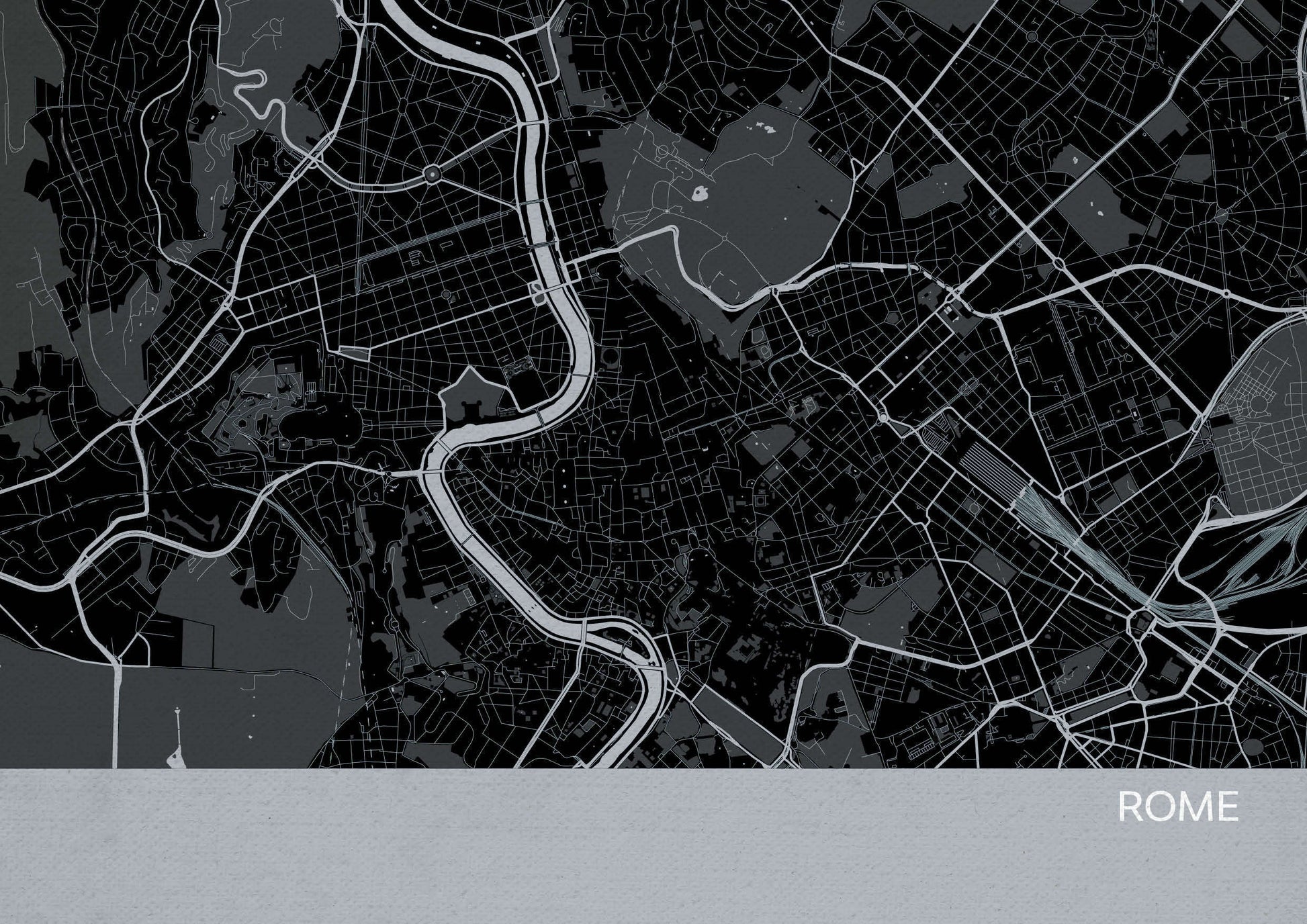 LS01560_3_MATTP - Rome City Street Map Print Charcoal