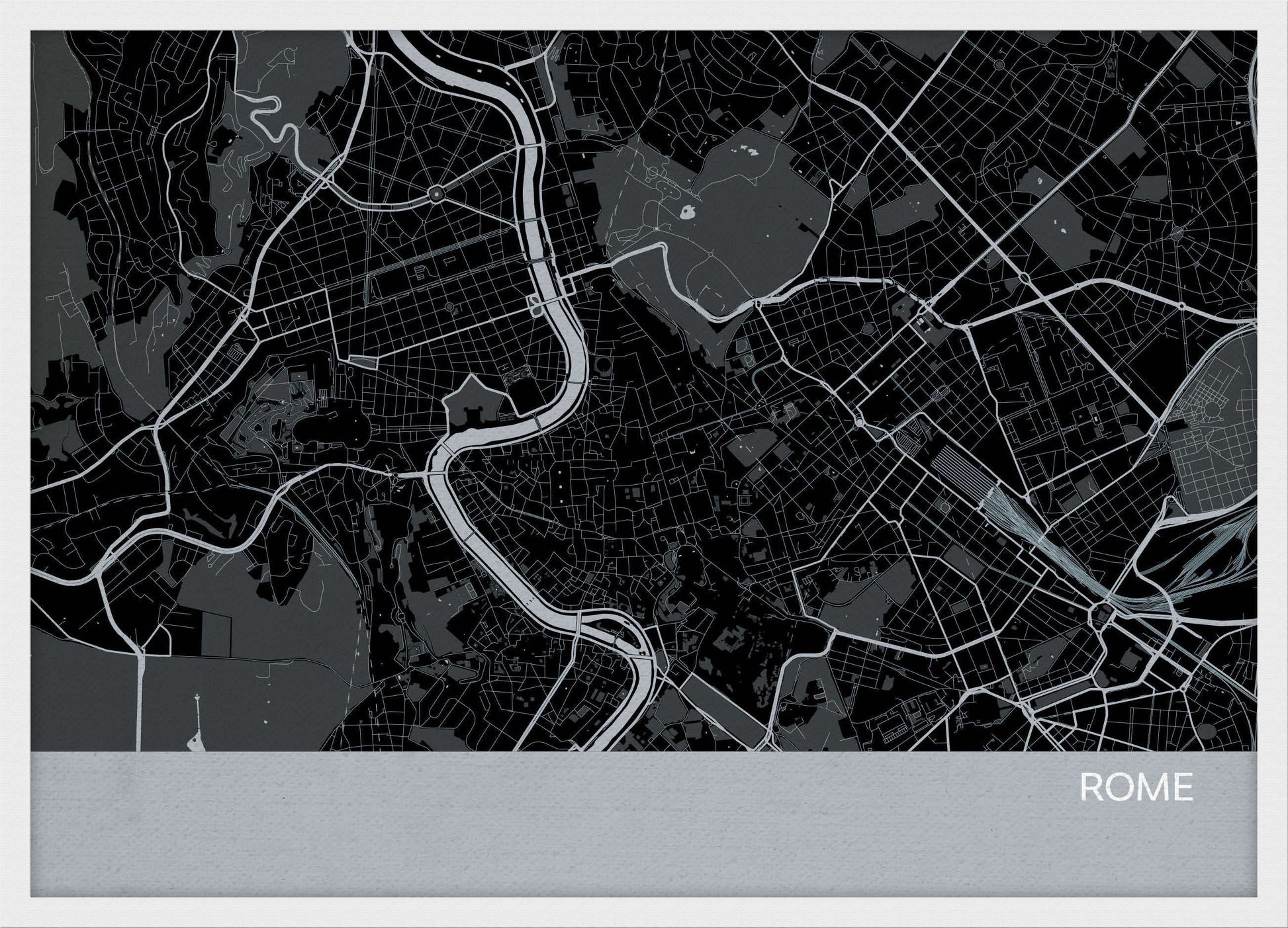 LS01560_3_WDWHI - Rome City Street Map Print Charcoal