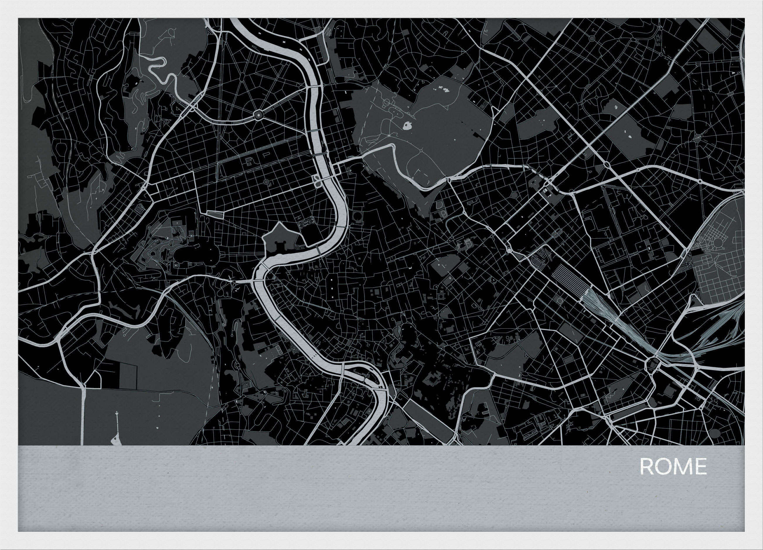 LS01560_4_WDWHI - Rome City Street Map Print Charcoal