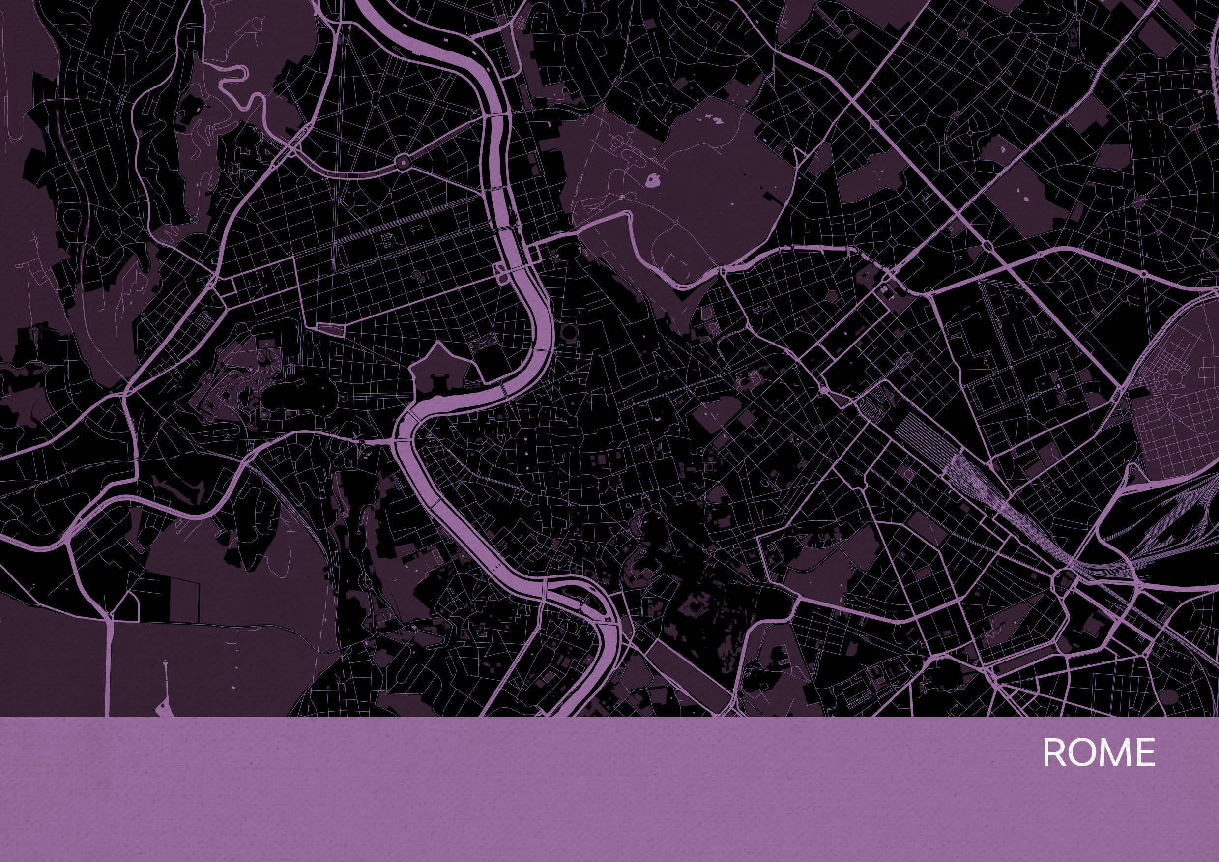 LS01561_3_MATTP - Rome City Street Map Print Mauve