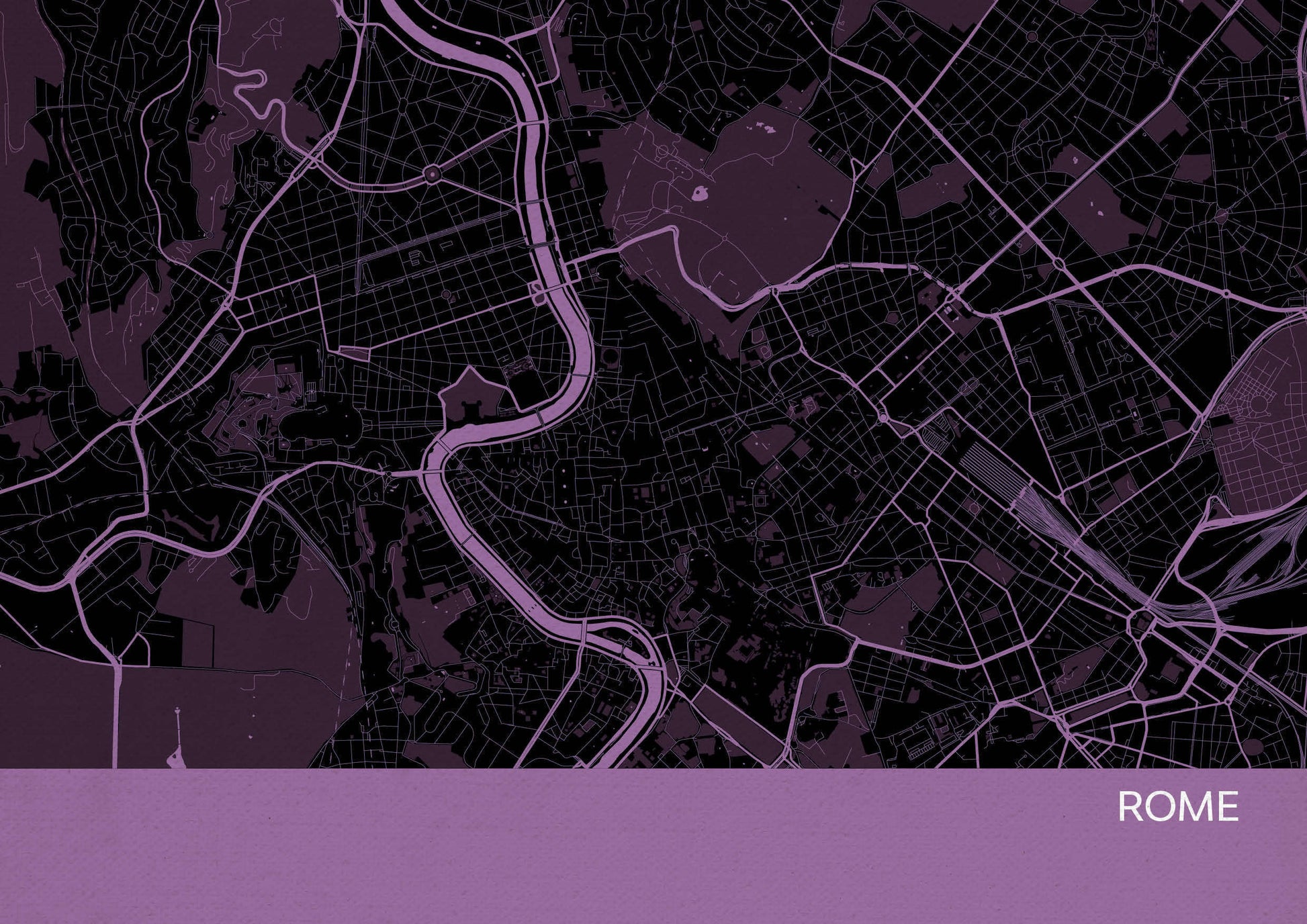 LS01561_S_MATTP - Rome City Street Map Print Mauve