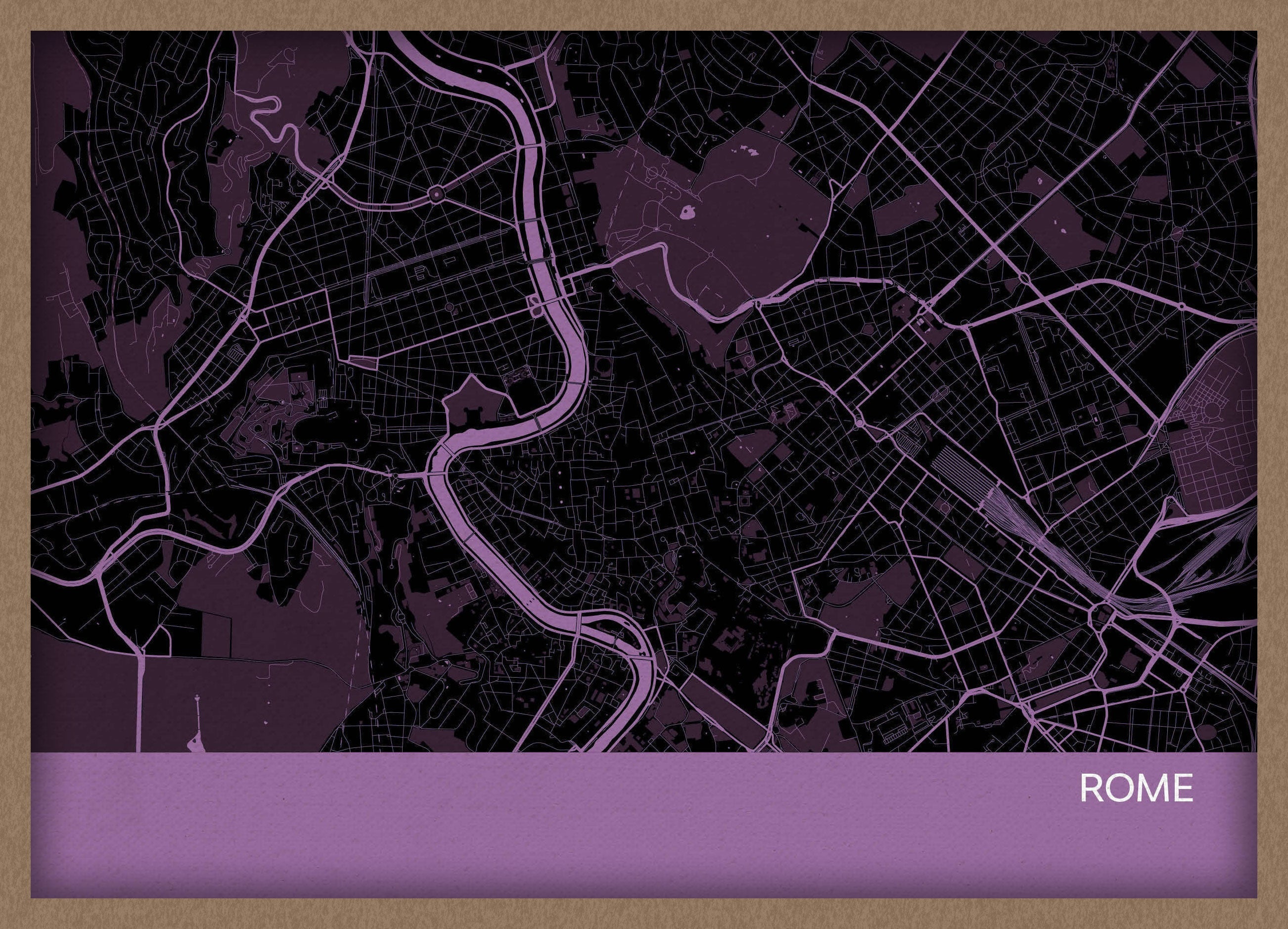 LS01561_3_WDOAK - Rome City Street Map Print Mauve