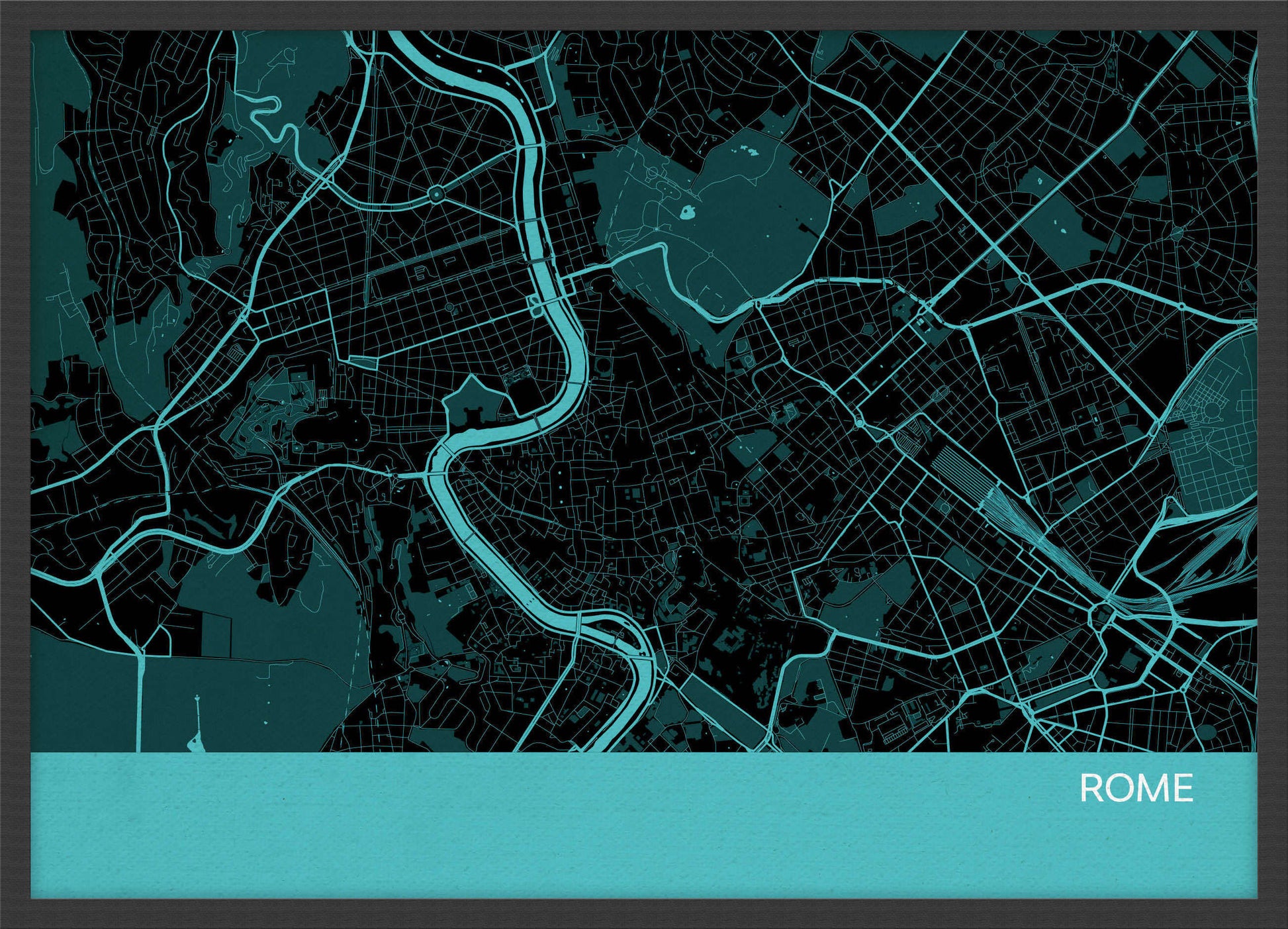 LS01571_3_WDBLA - Rome City Street Map Print Turquoise