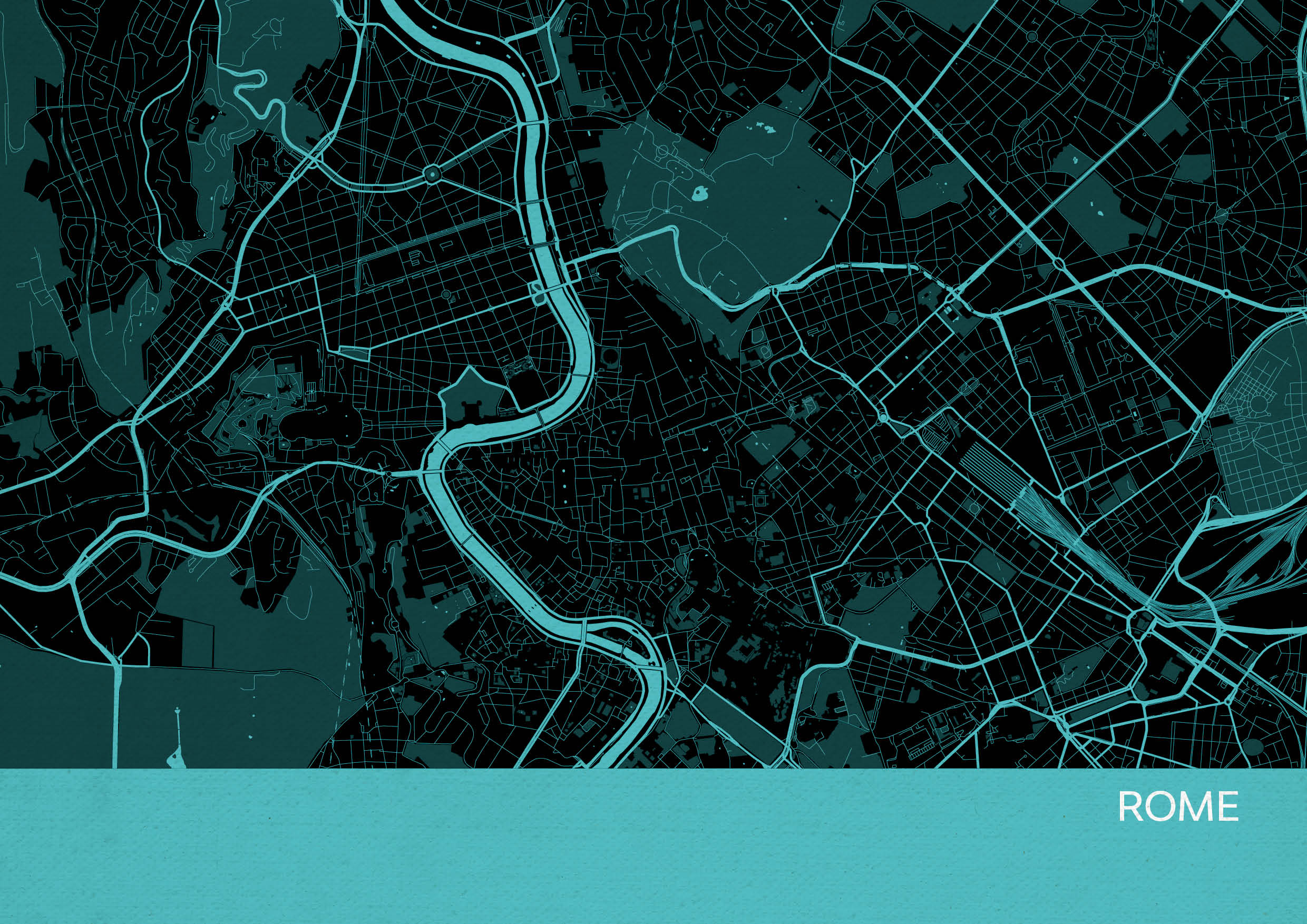LS01571_4_MATTP - Rome City Street Map Print Turquoise