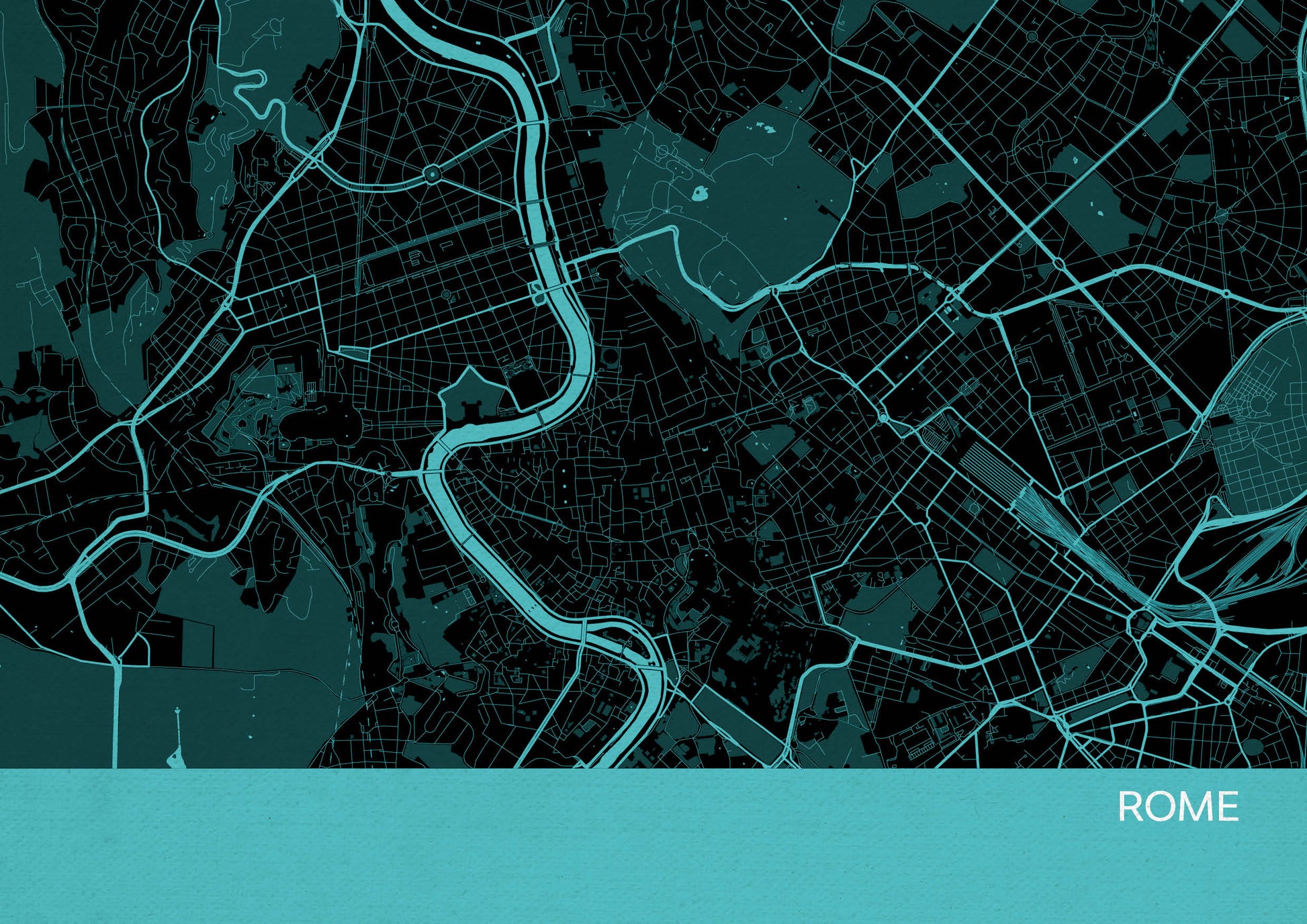 LS01571_S_MATTP - Rome City Street Map Print Turquoise