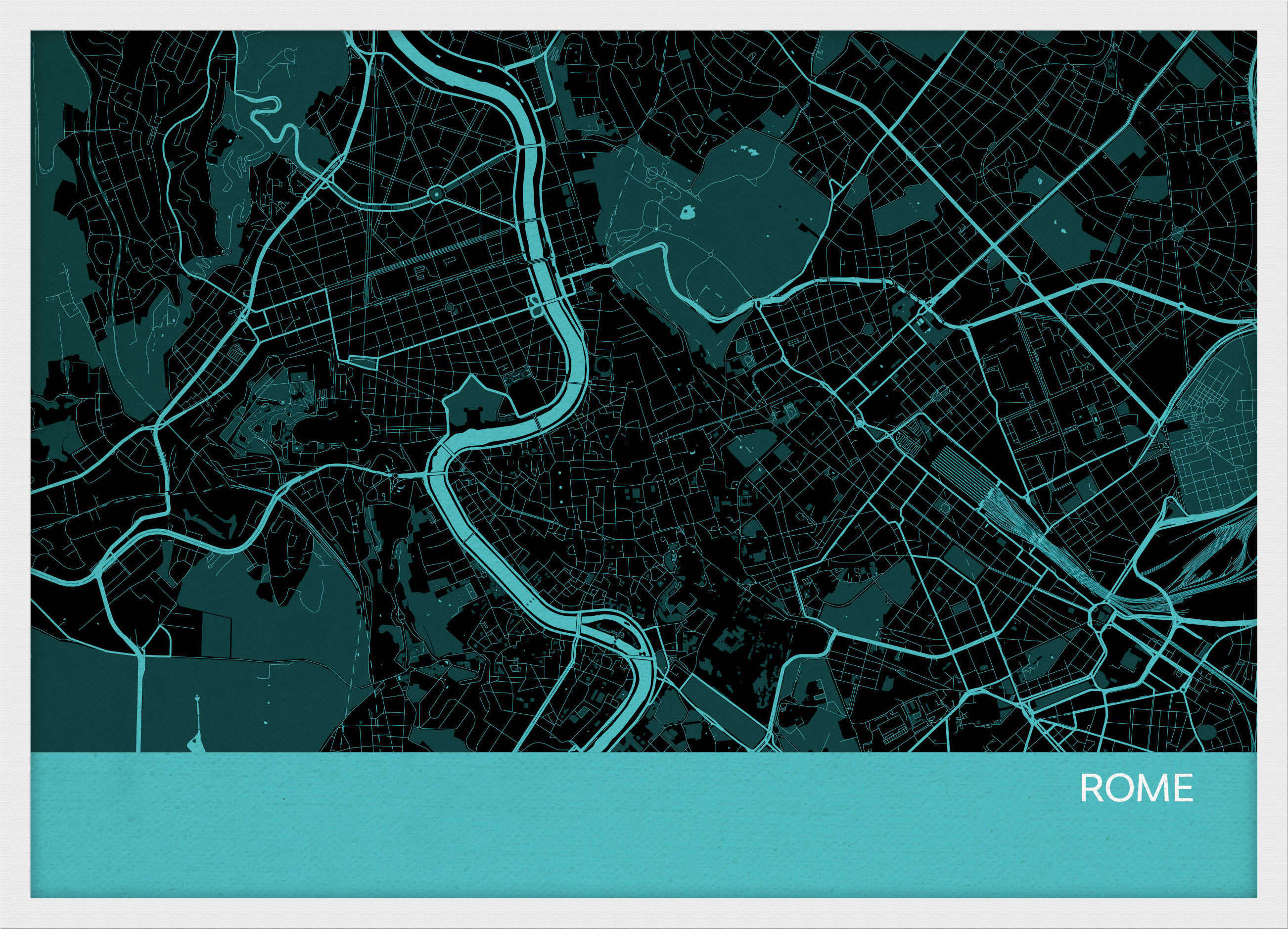 LS01571_S_WDWHI - Rome City Street Map Print Turquoise