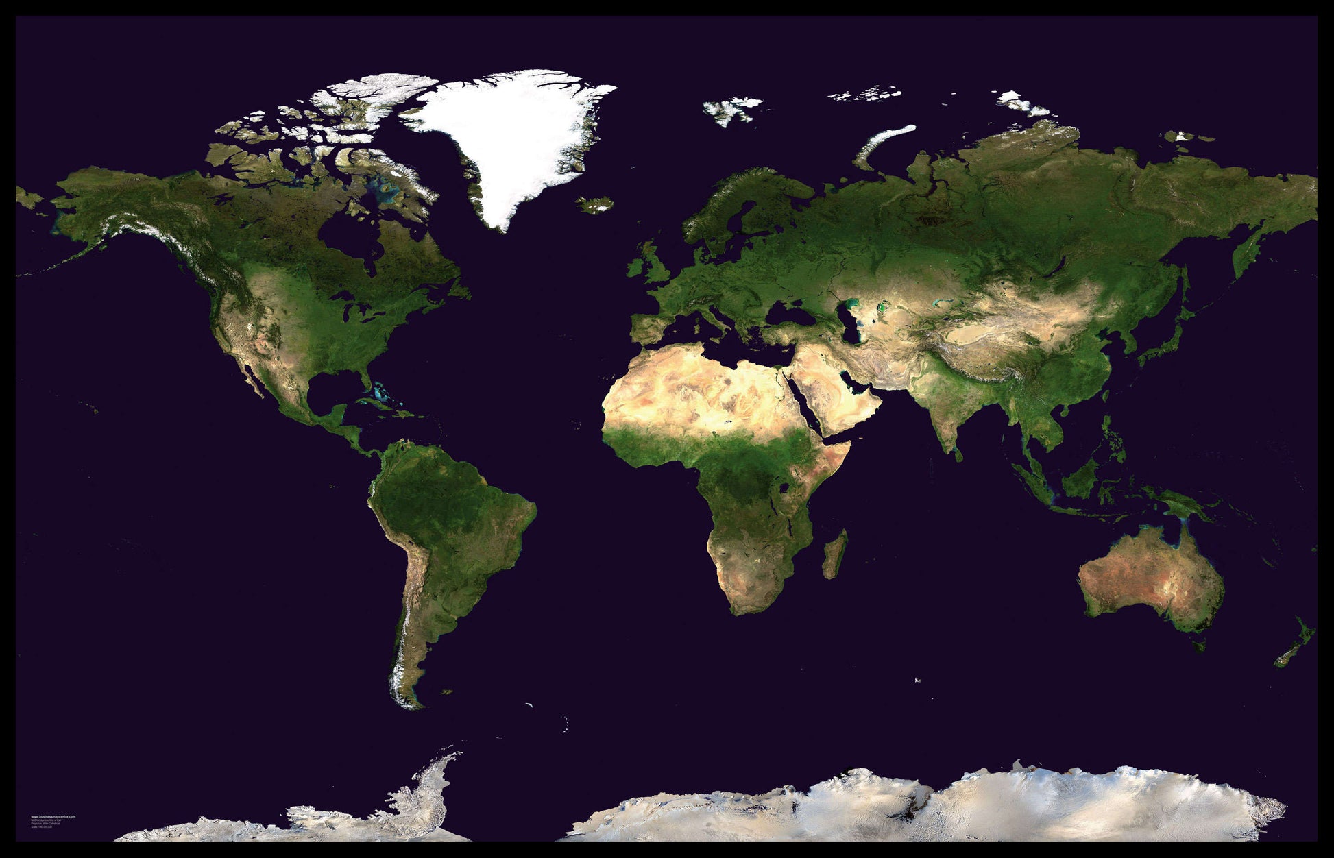 WM00875_L_LBDBL - Satellite Map of the World