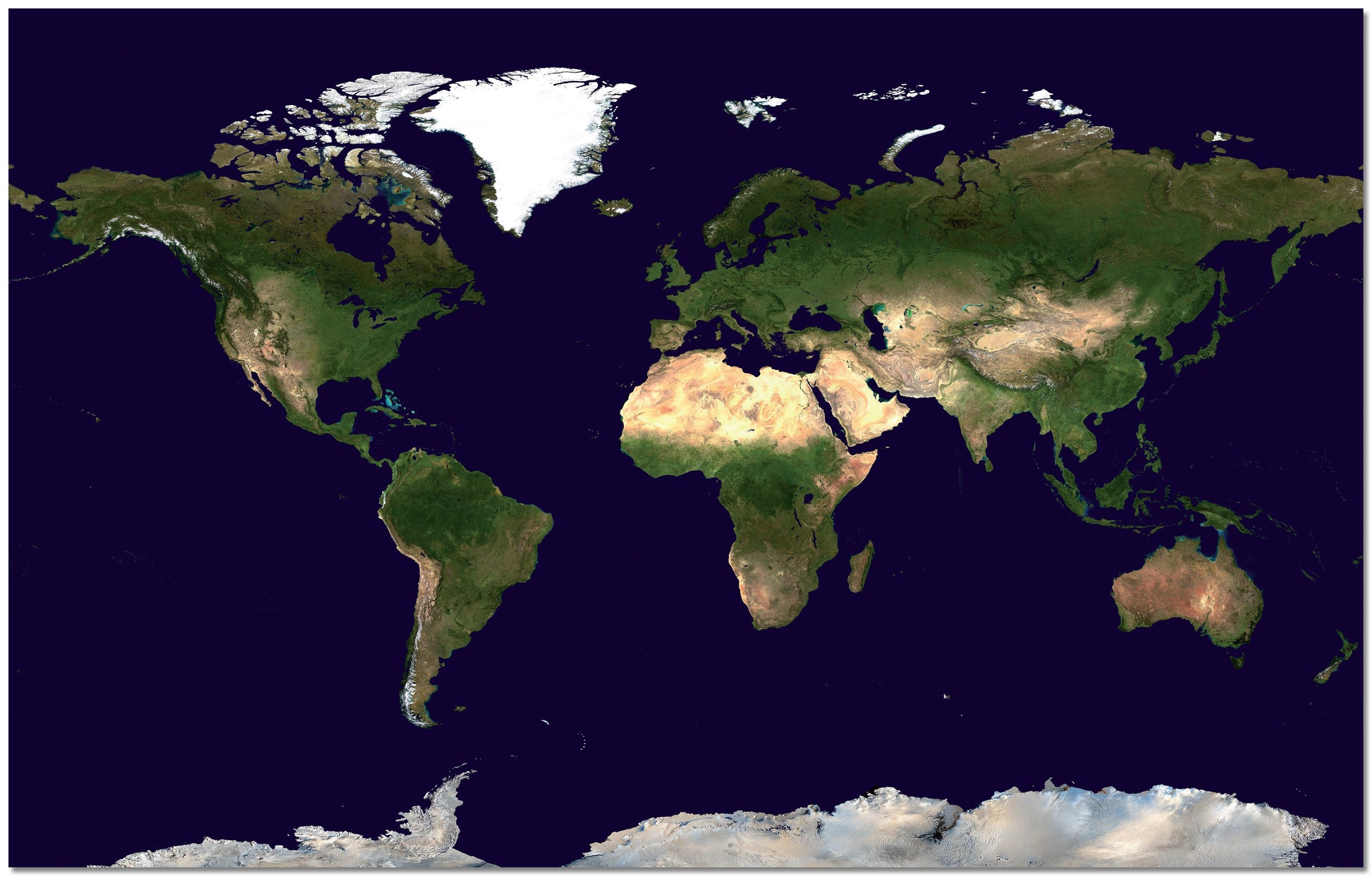 WM00875_S_PNBRD - Satellite Map of the World