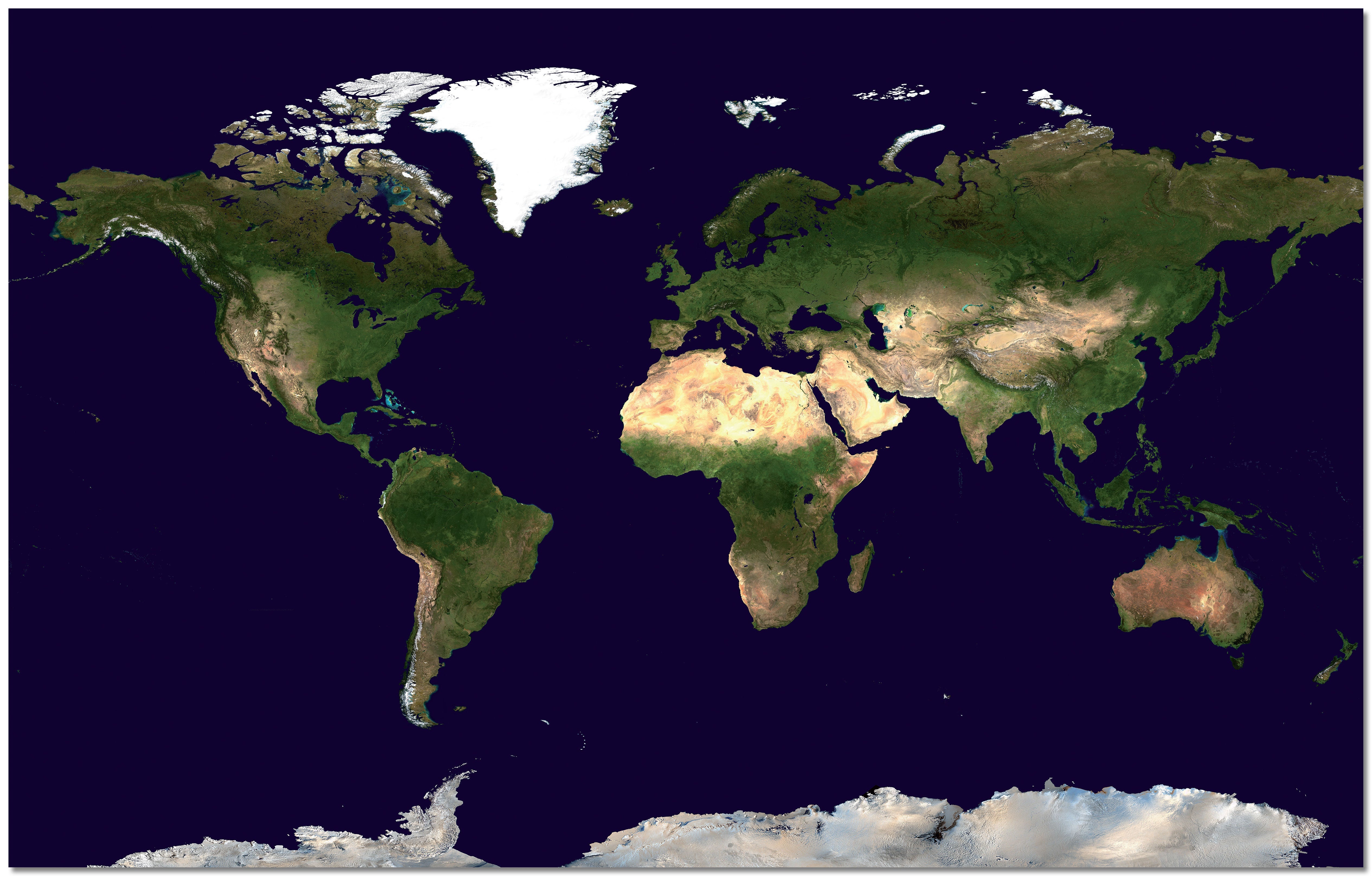 WM00875_M_PNBRD - Satellite Map of the World