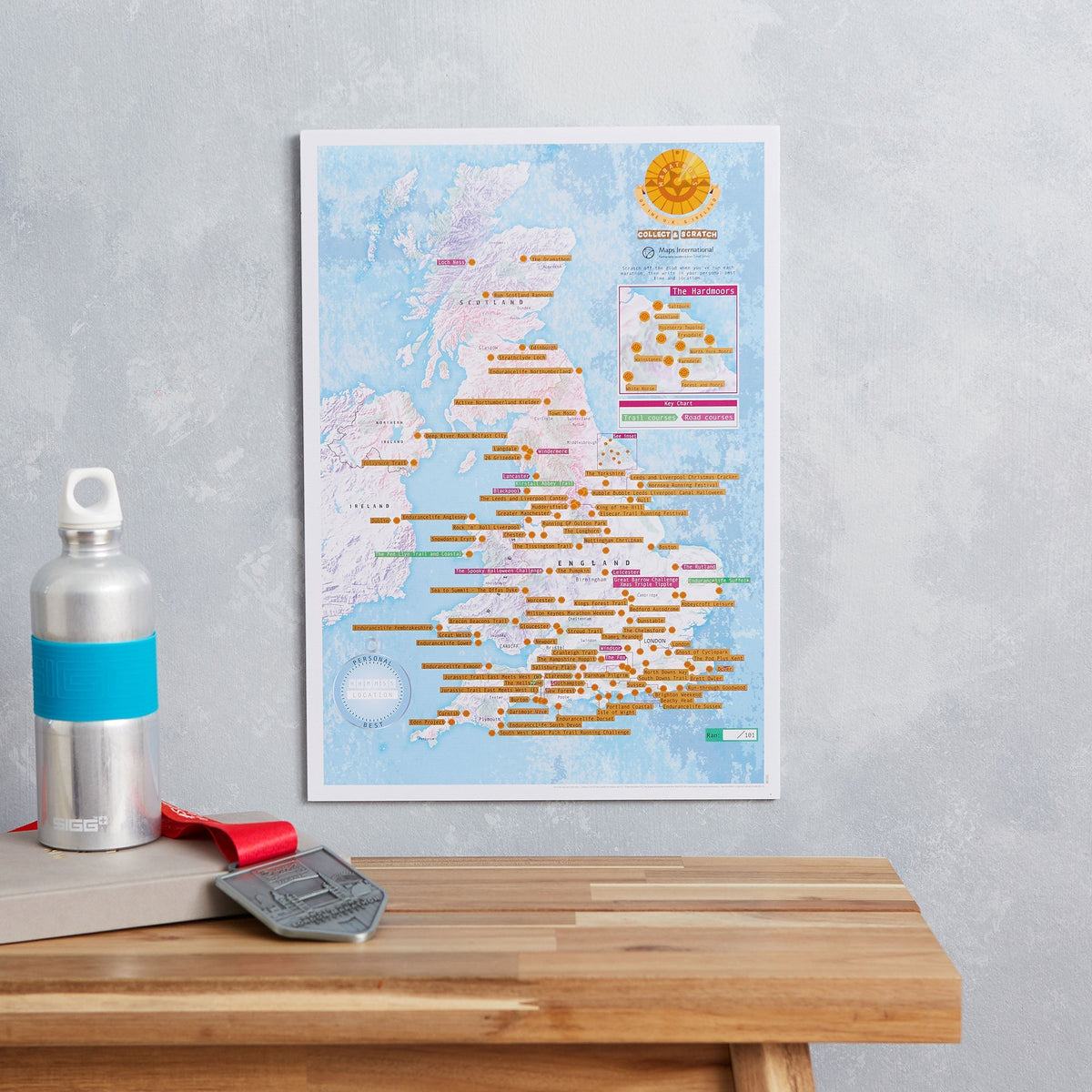 UK01695_3_SILKP Scratch Off UK Ireland Marathons Print