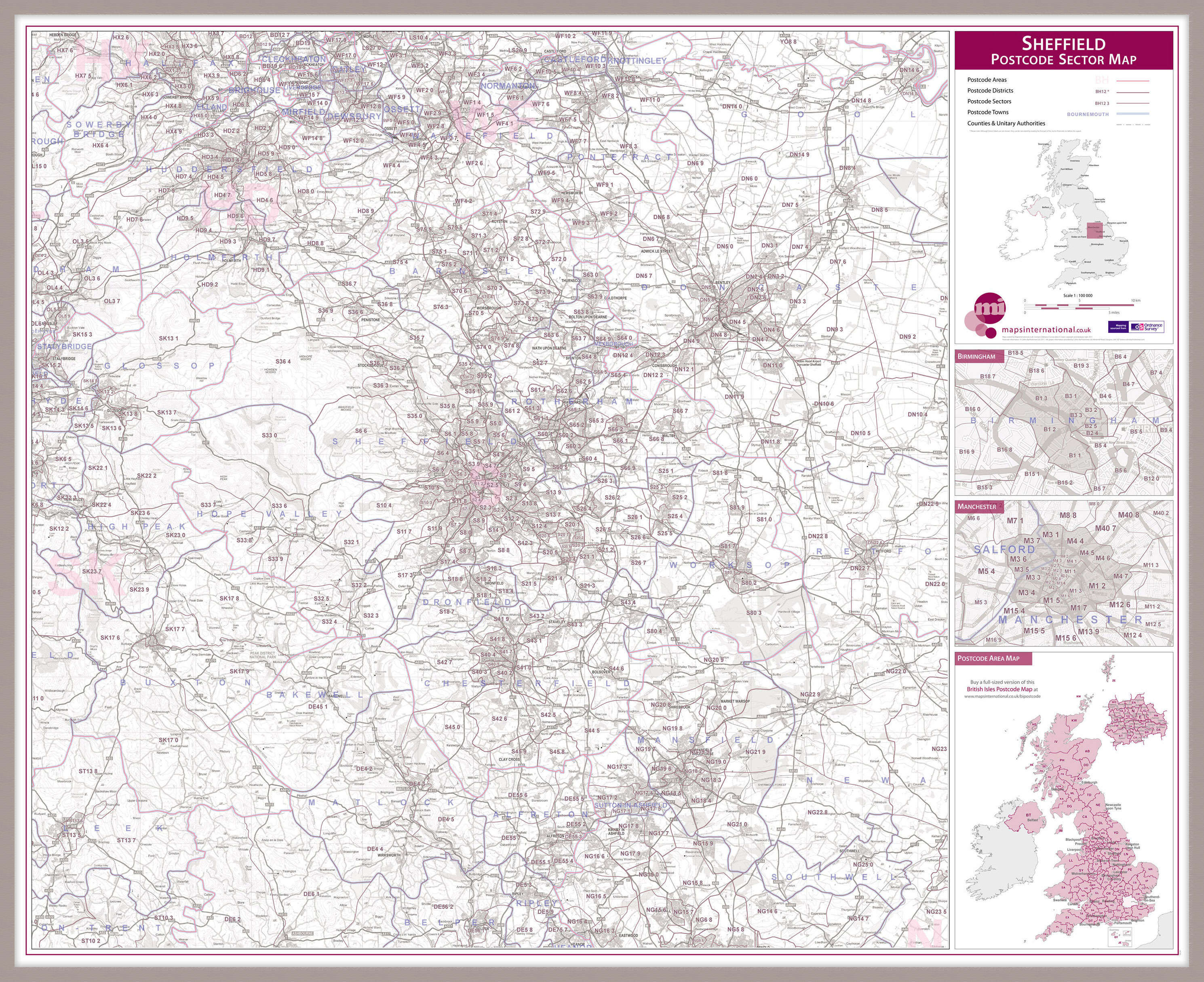 UK00785_L_LBDAL - Sheffield Postcode Sector Map