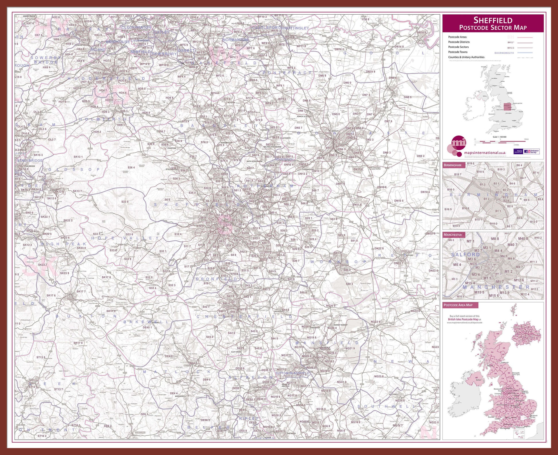 UK00785_L_LBDOK - Sheffield Postcode Sector Map