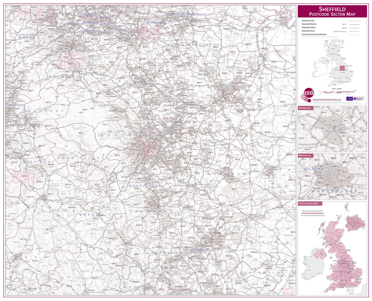 UK00785_L_PAPER Sheffield Postcode Sector Map