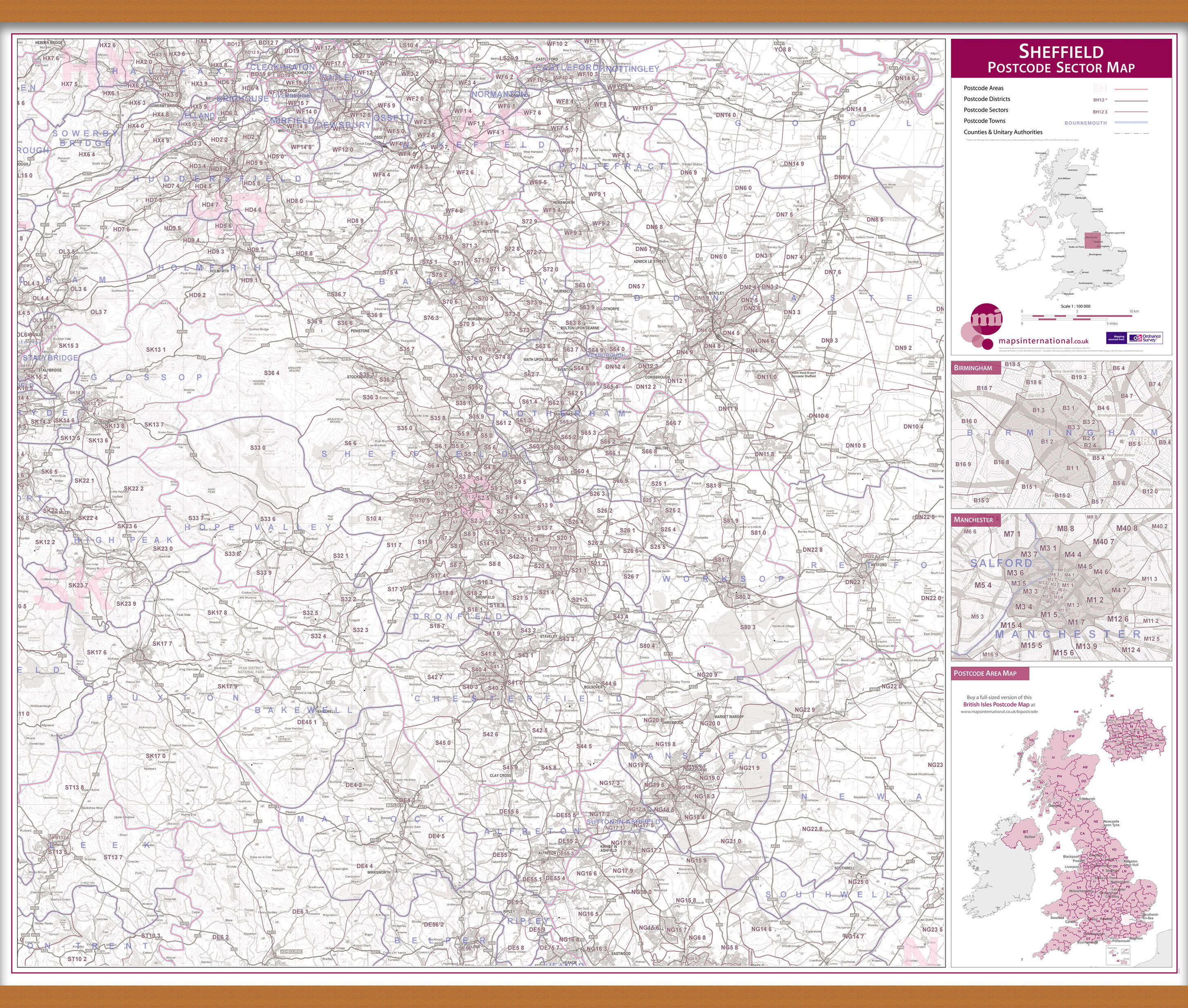 UK00785_L_LWDHB - Sheffield Postcode Sector Map