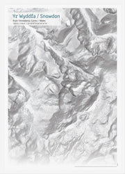 UK01748_S_WDWHI - Small Snowdon Topographic Contour Map Print