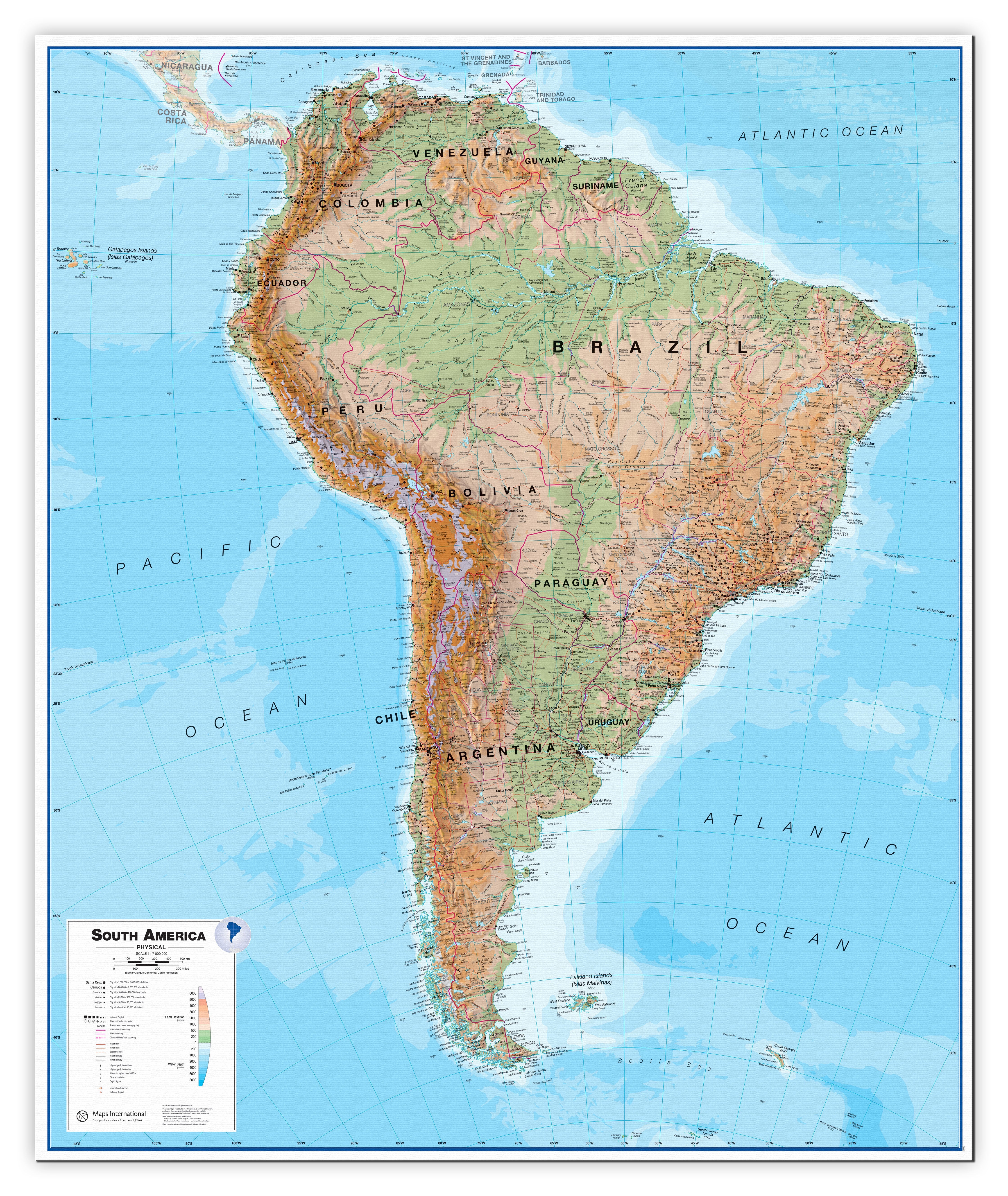 CT00412_LS_CANVA - South America Wall Map Physical