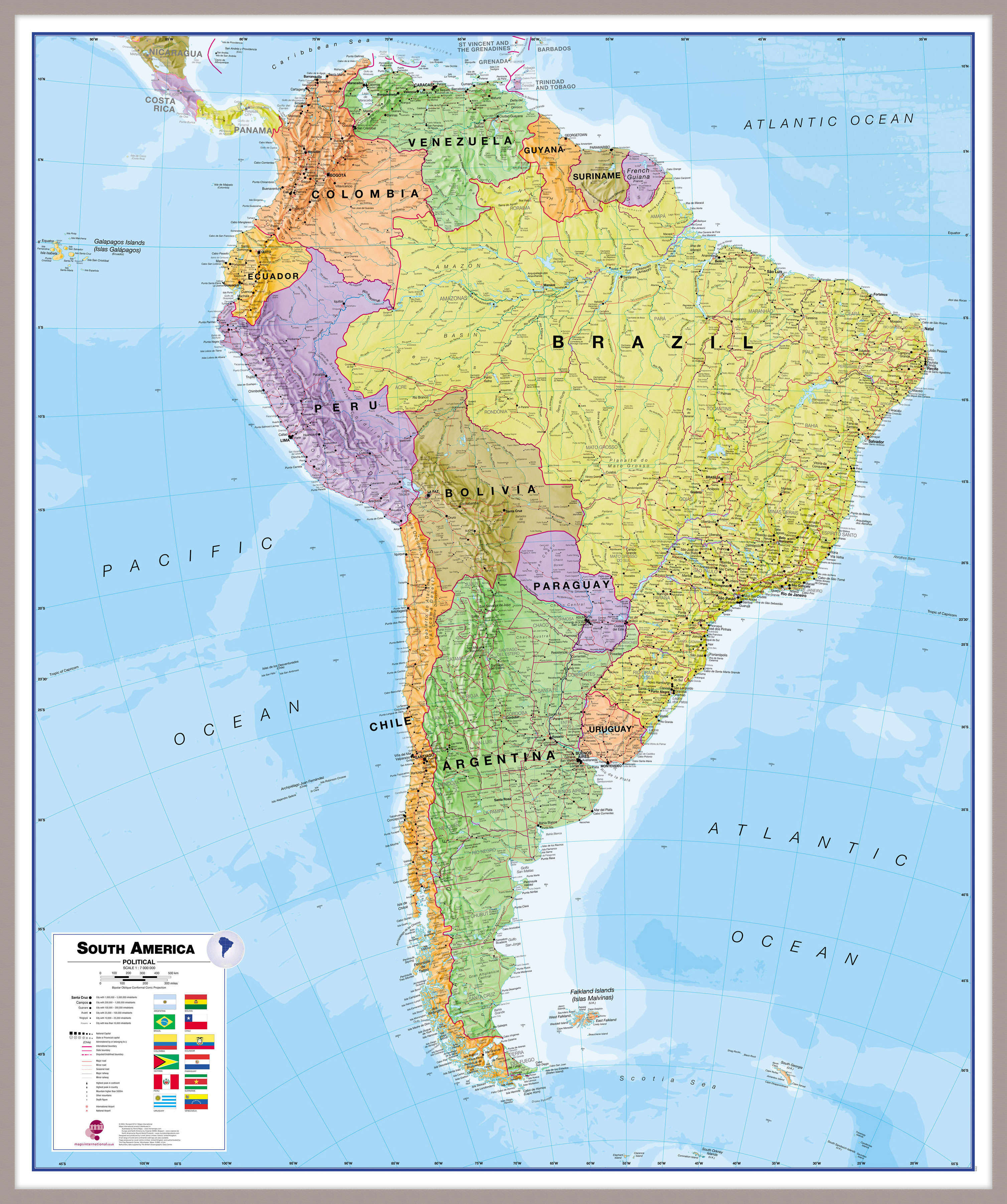 CT00019_H_MGFAL - South America Wall Map Political