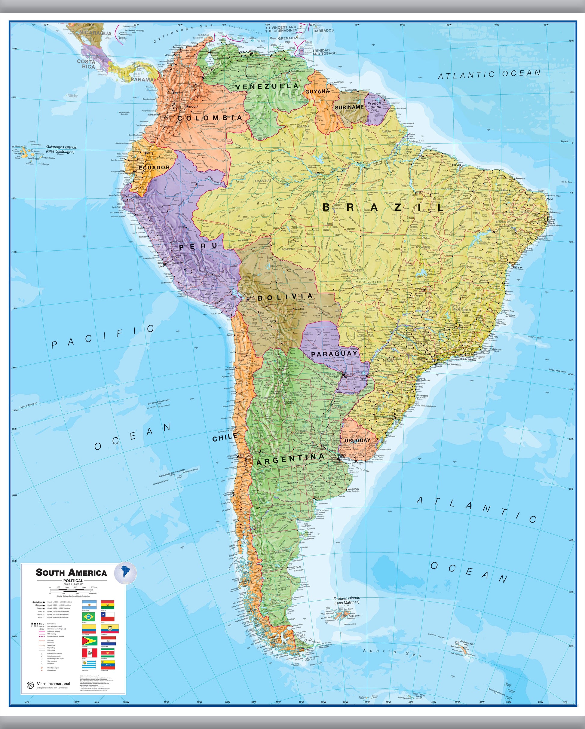 CT00019_LS_LAMHB - South America Wall Map Political