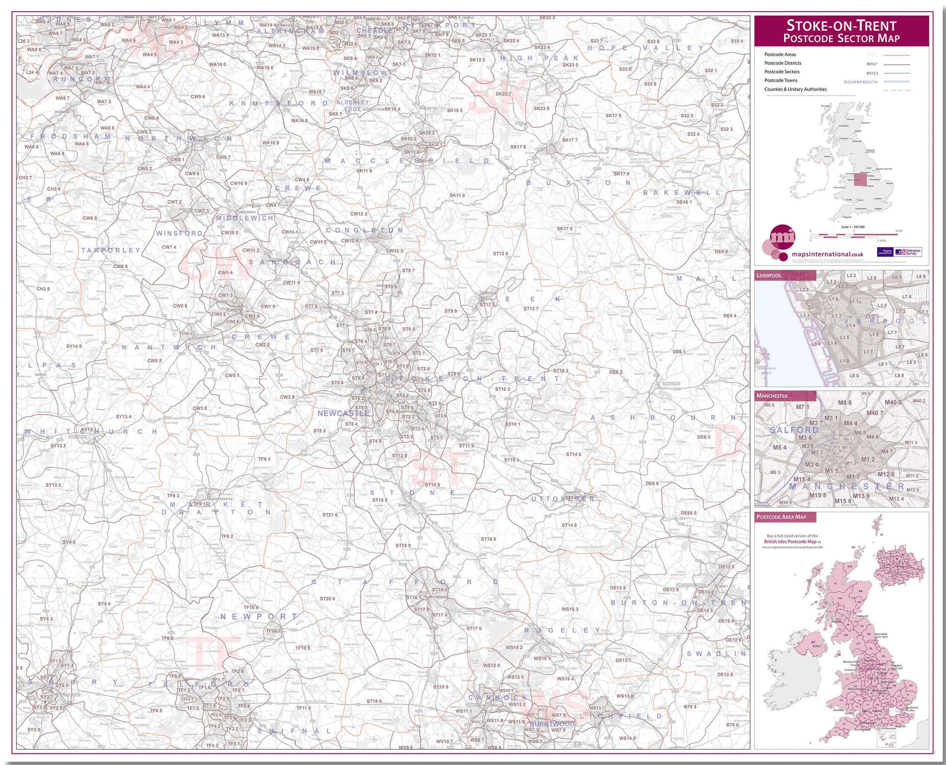 UK00786_L_LMBRD - Stoke on Trent Postcode Sector Map