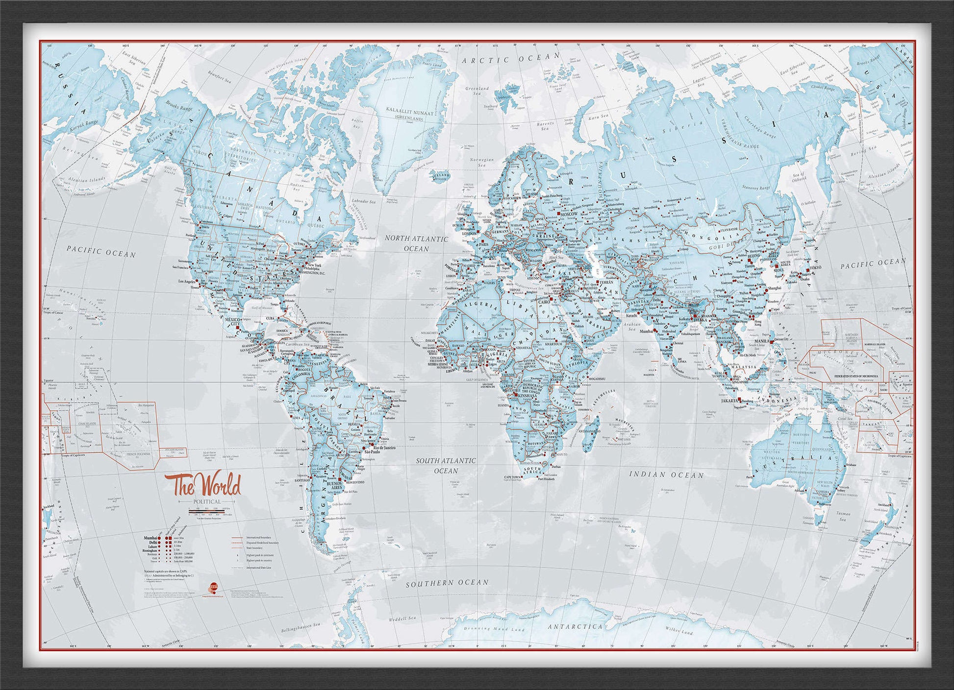WM01226_S_BWBLA - The World Is Art - Wall Map Aqua