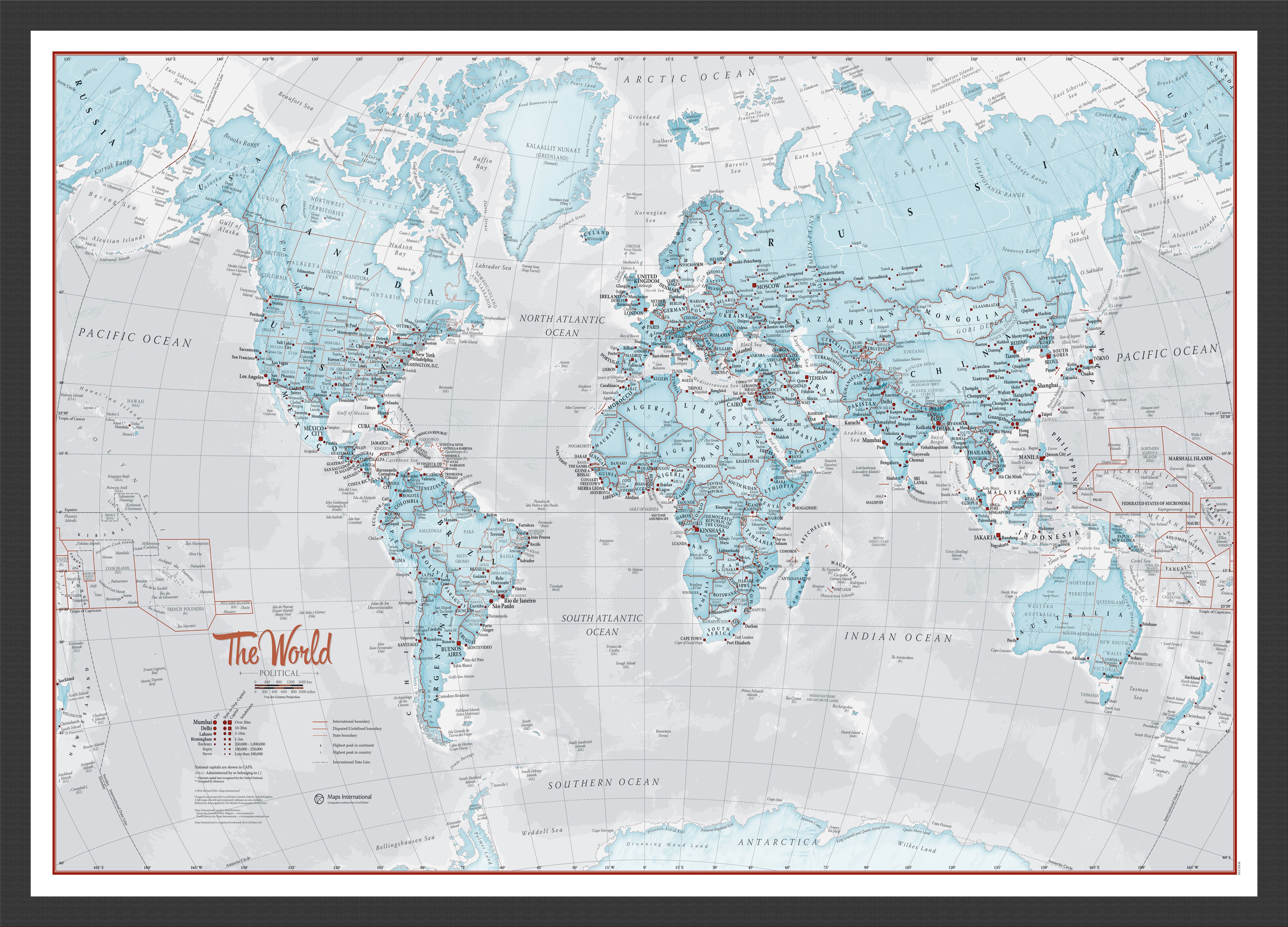 WM01226_M_WDBLA - The World Is Art - Wall Map Aqua