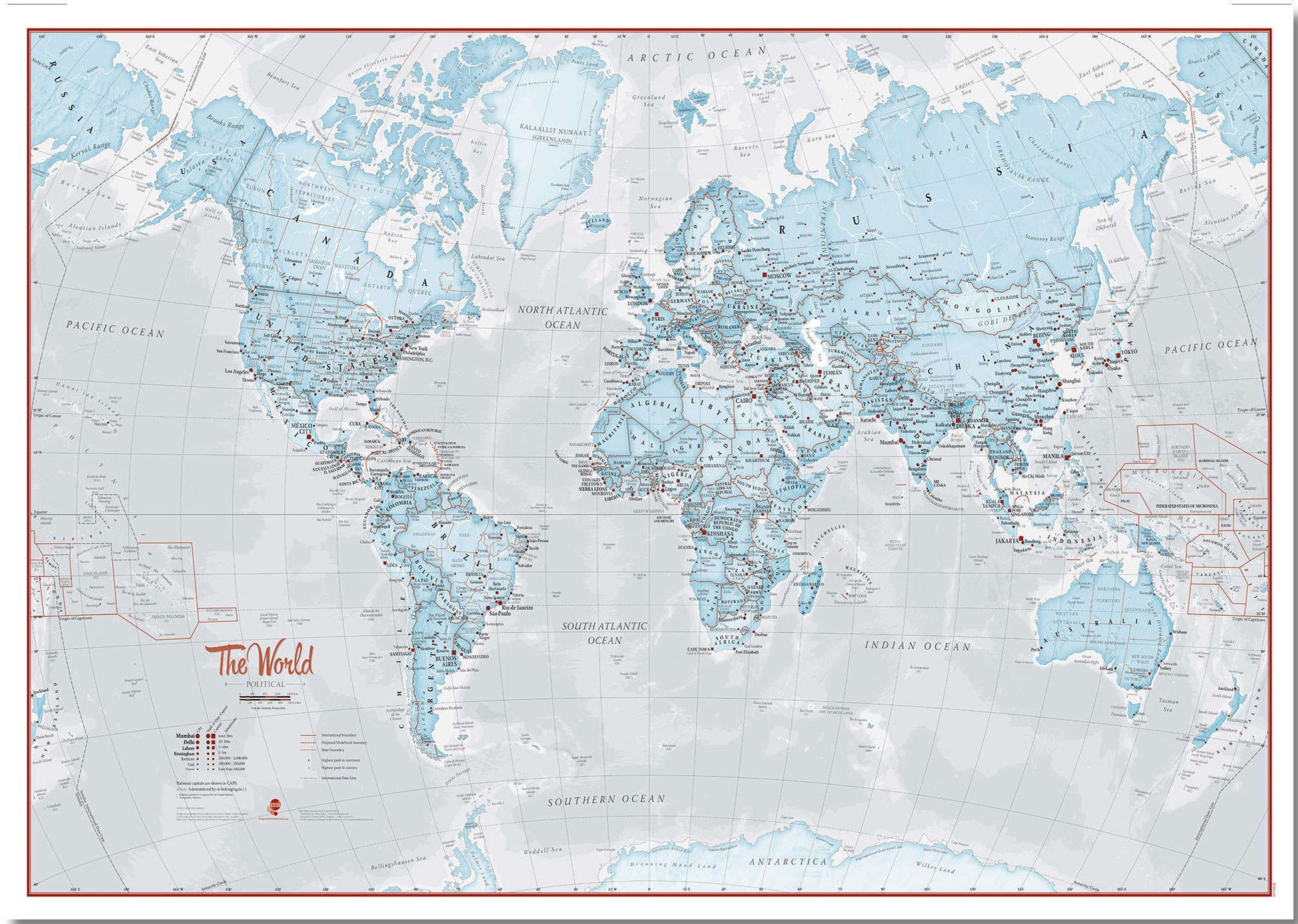 WM01226_M_PNBRD - The World Is Art - Wall Map Aqua