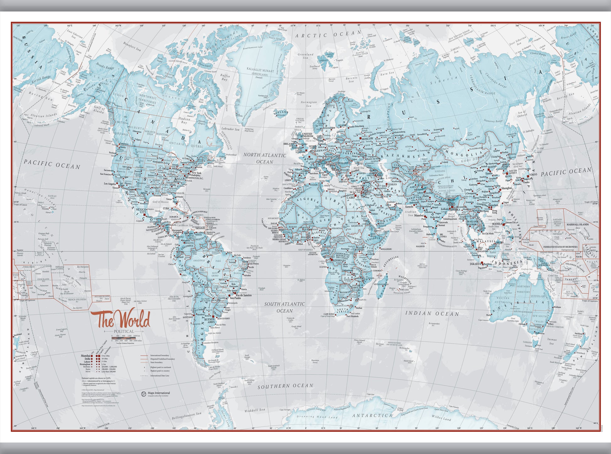 WM01226_L_LAMHB - The World Is Art - Wall Map Aqua