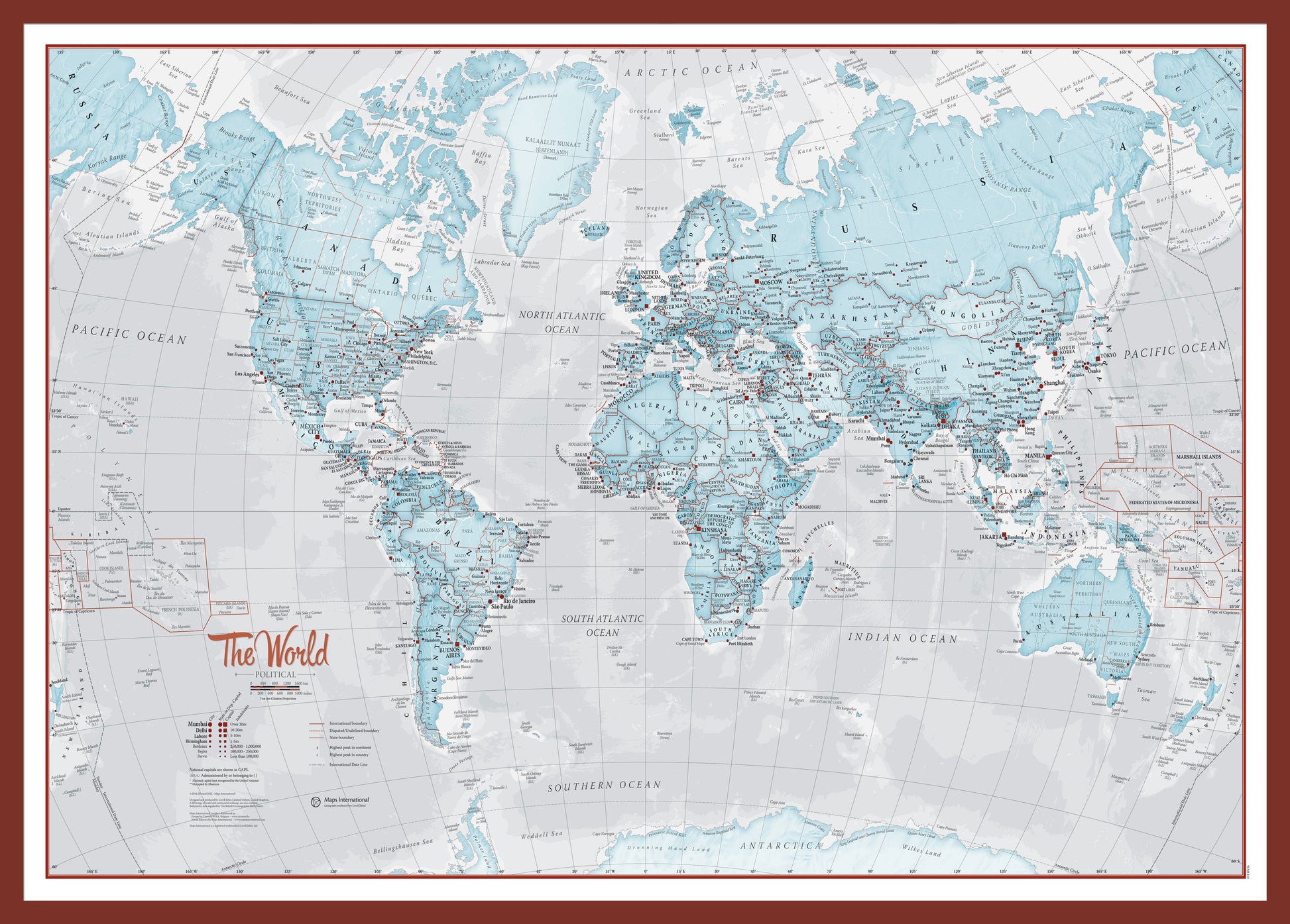 WM01226_M_PINOK - The World Is Art - Wall Map Aqua