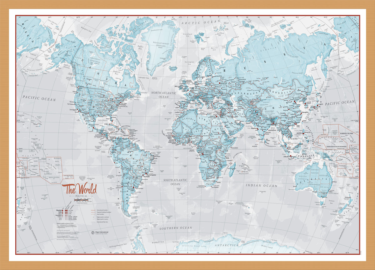 WM01226_M_WDOAK - The World Is Art - Wall Map Aqua