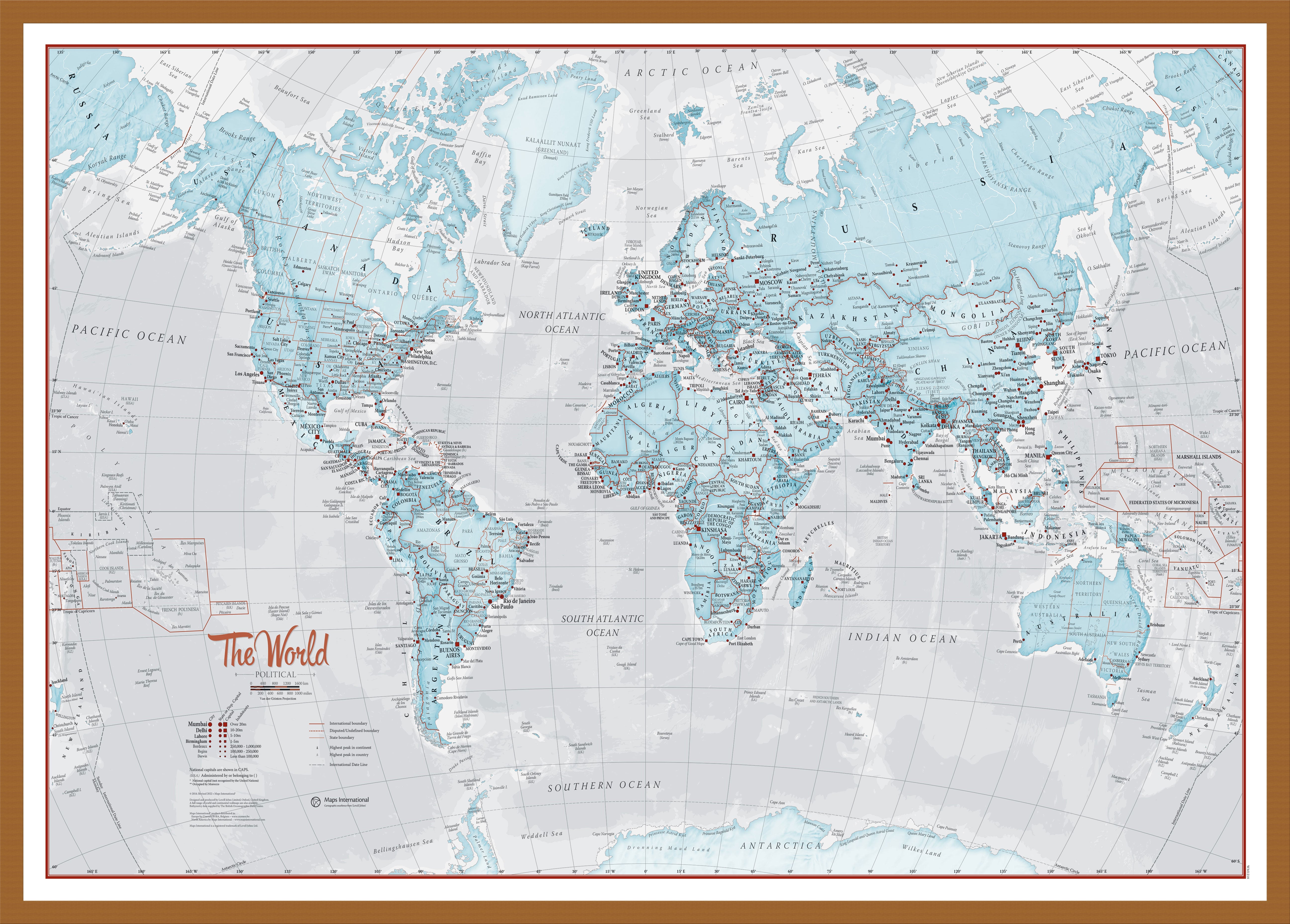 WM01226_L_WDTEA - The World Is Art - Wall Map Aqua