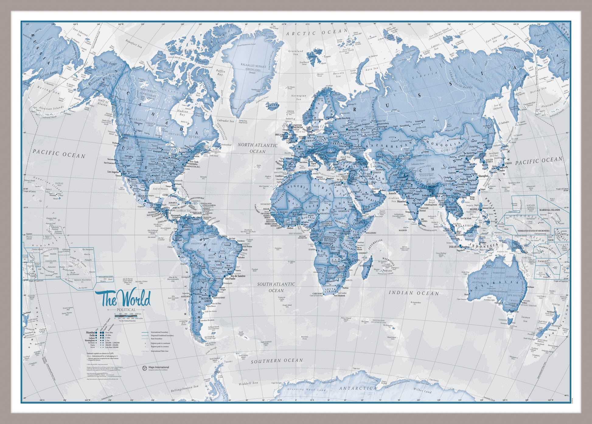 WM00272_S_PINAL - The World Is Art - Wall Map Blue