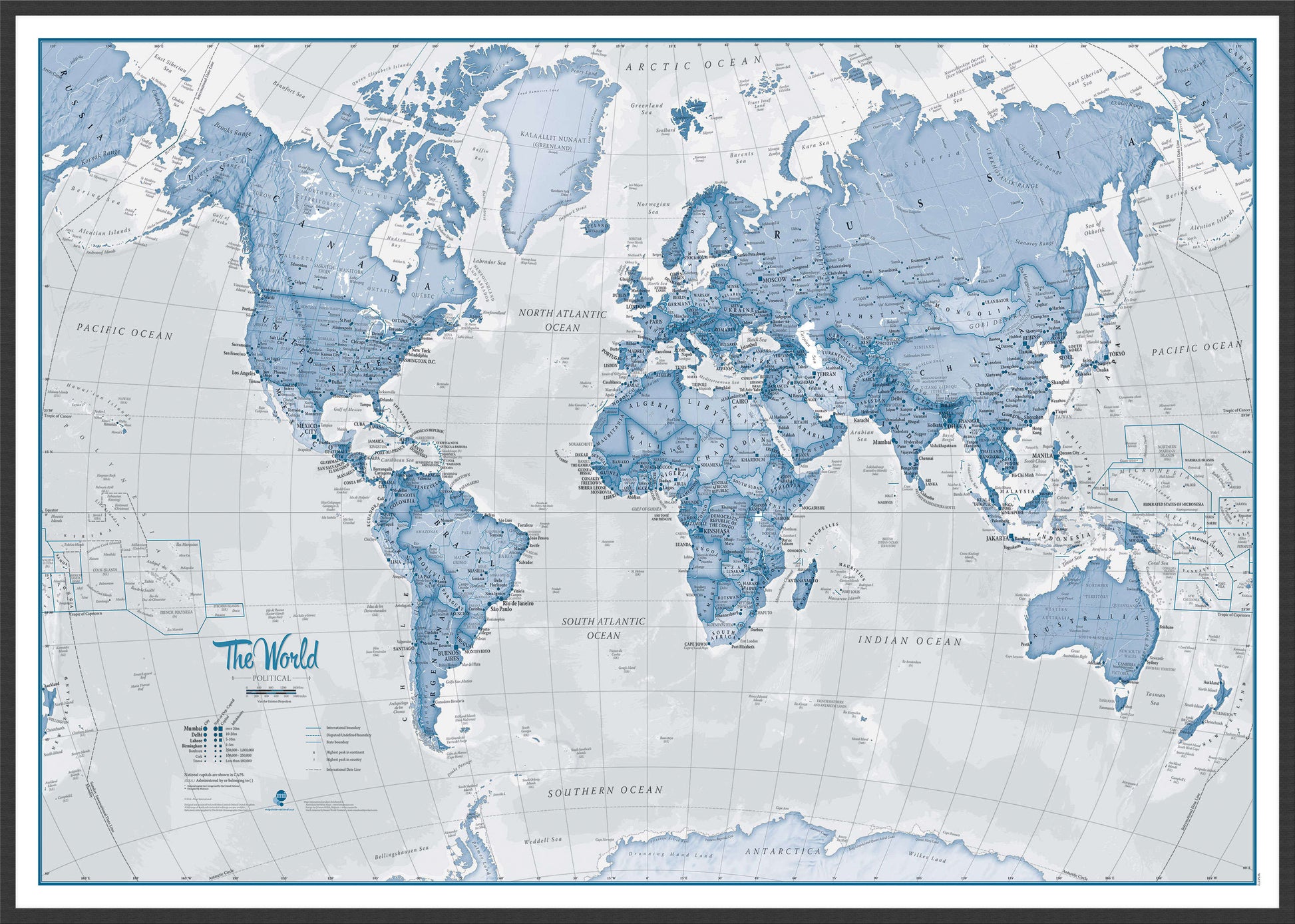 WM00272_L_LBWBL - The World Is Art - Wall Map Blue
