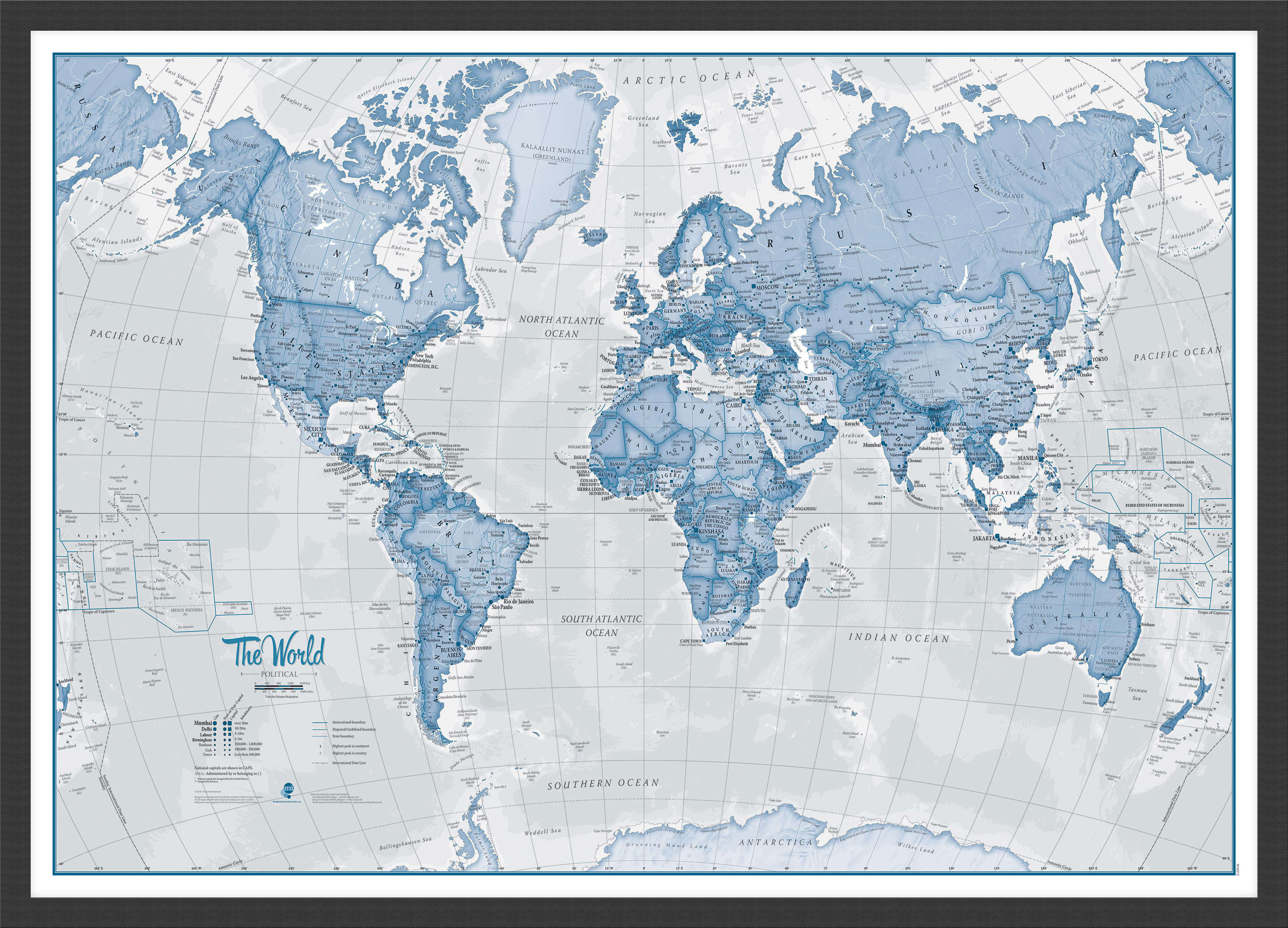WM00272_S_BWBLA - The World Is Art - Wall Map Blue