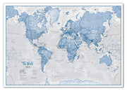 WM00272_S_CANVA - The World Is Art - Wall Map Blue