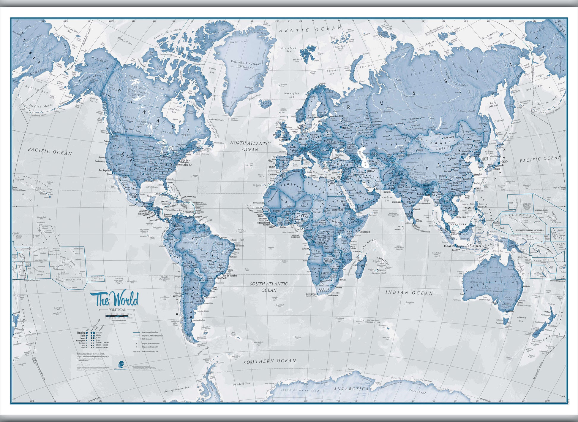 WM00272_L_CANHB - The World Is Art - Wall Map Blue