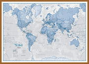 WM00272_L_WDTEA - The World Is Art - Wall Map Blue