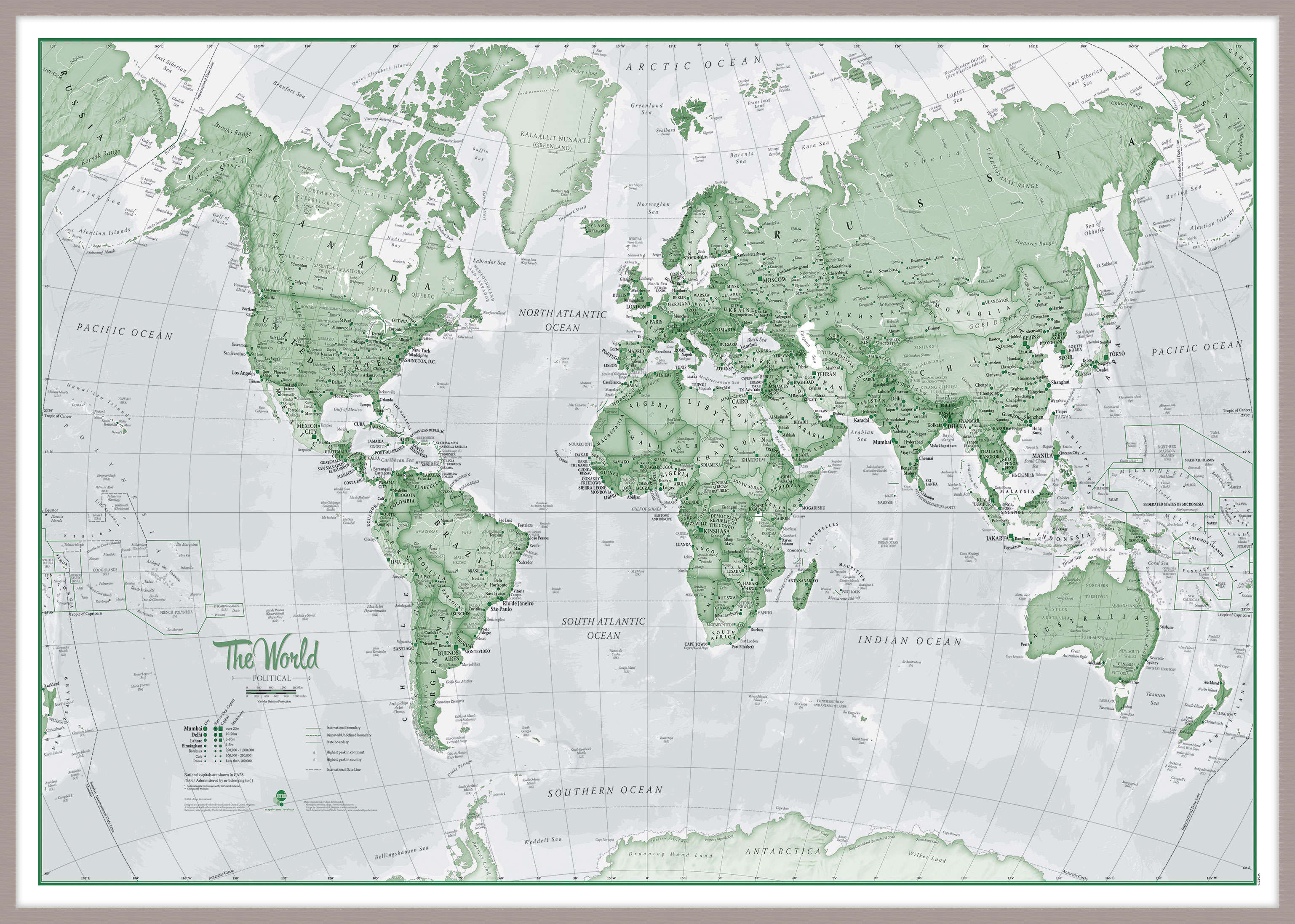 WM00274_H_MGFAL - The World Is Art - Wall Map Green