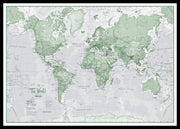 WM00274_S_PINBL - The World Is Art - Wall Map Green