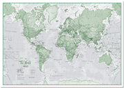 WM00274_L_LMBRD - The World Is Art - Wall Map Green