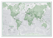 WM00274_L_CANVA - The World Is Art - Wall Map Green