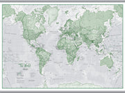 WM00274_S_LAMHB - The World Is Art - Wall Map Green