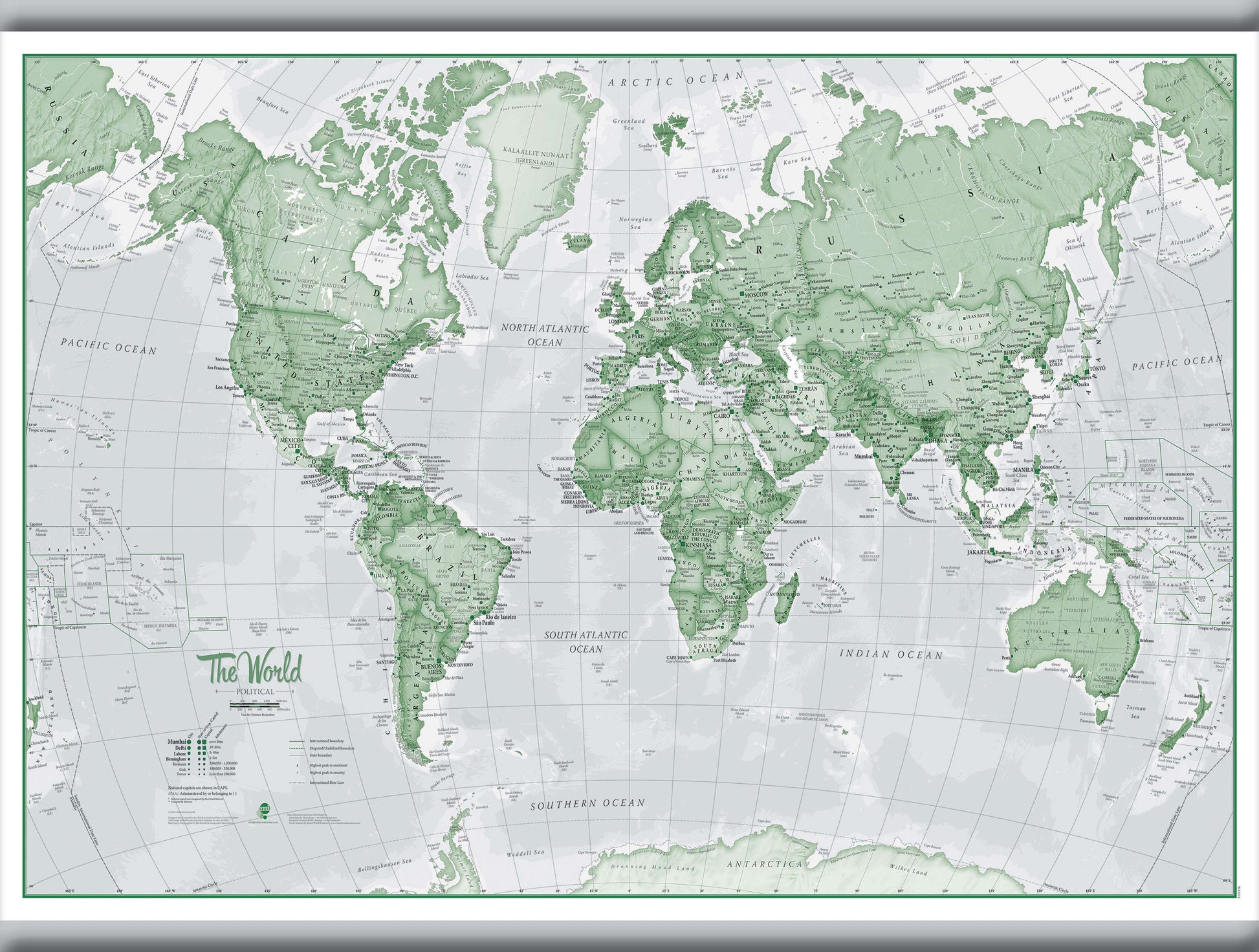 WM00274_M_CANHB - The World Is Art - Wall Map Green