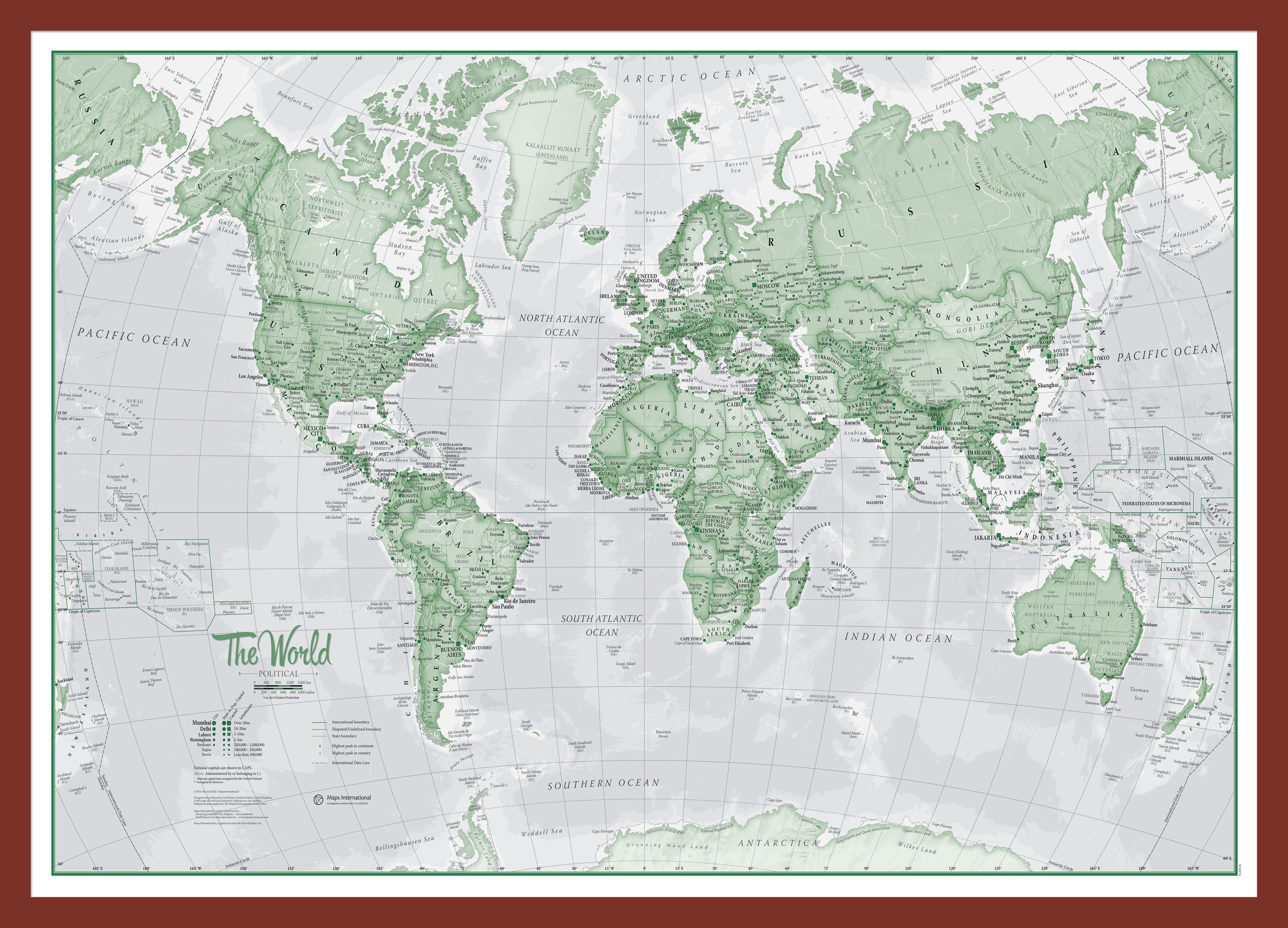 WM00274_M_PINOK - The World Is Art - Wall Map Green