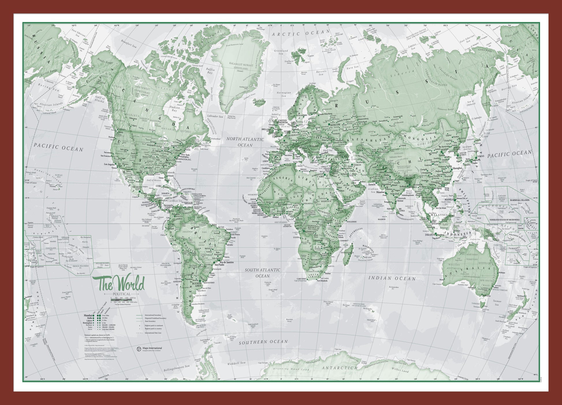 WM00274_S_PINOK - The World Is Art - Wall Map Green