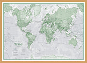 WM00274_S_BWOAK - The World Is Art - Wall Map Green