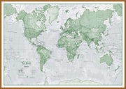 WM00274_L_LBWTE - The World Is Art - Wall Map Green