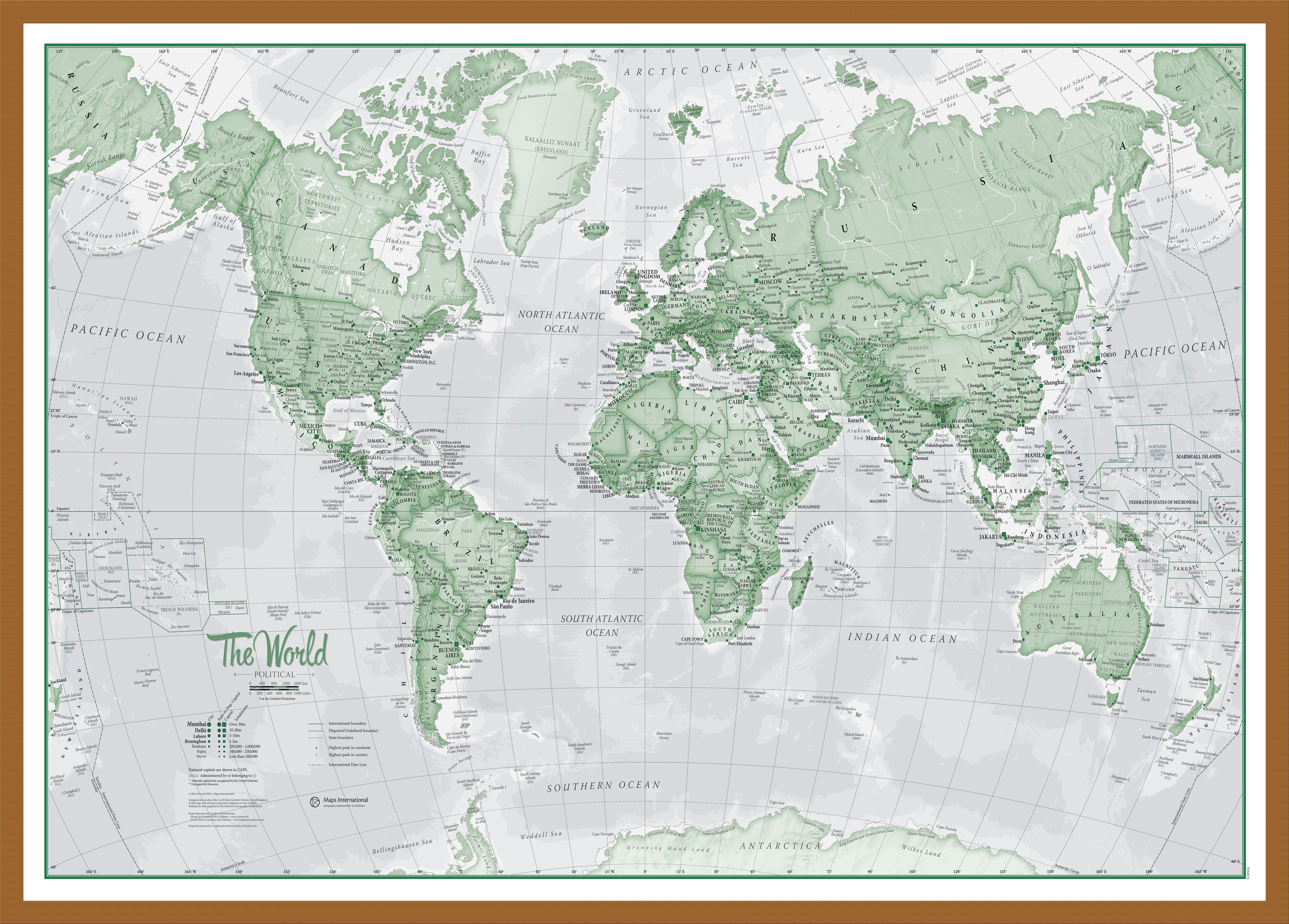 WM00274_L_WDTEA - The World Is Art - Wall Map Green
